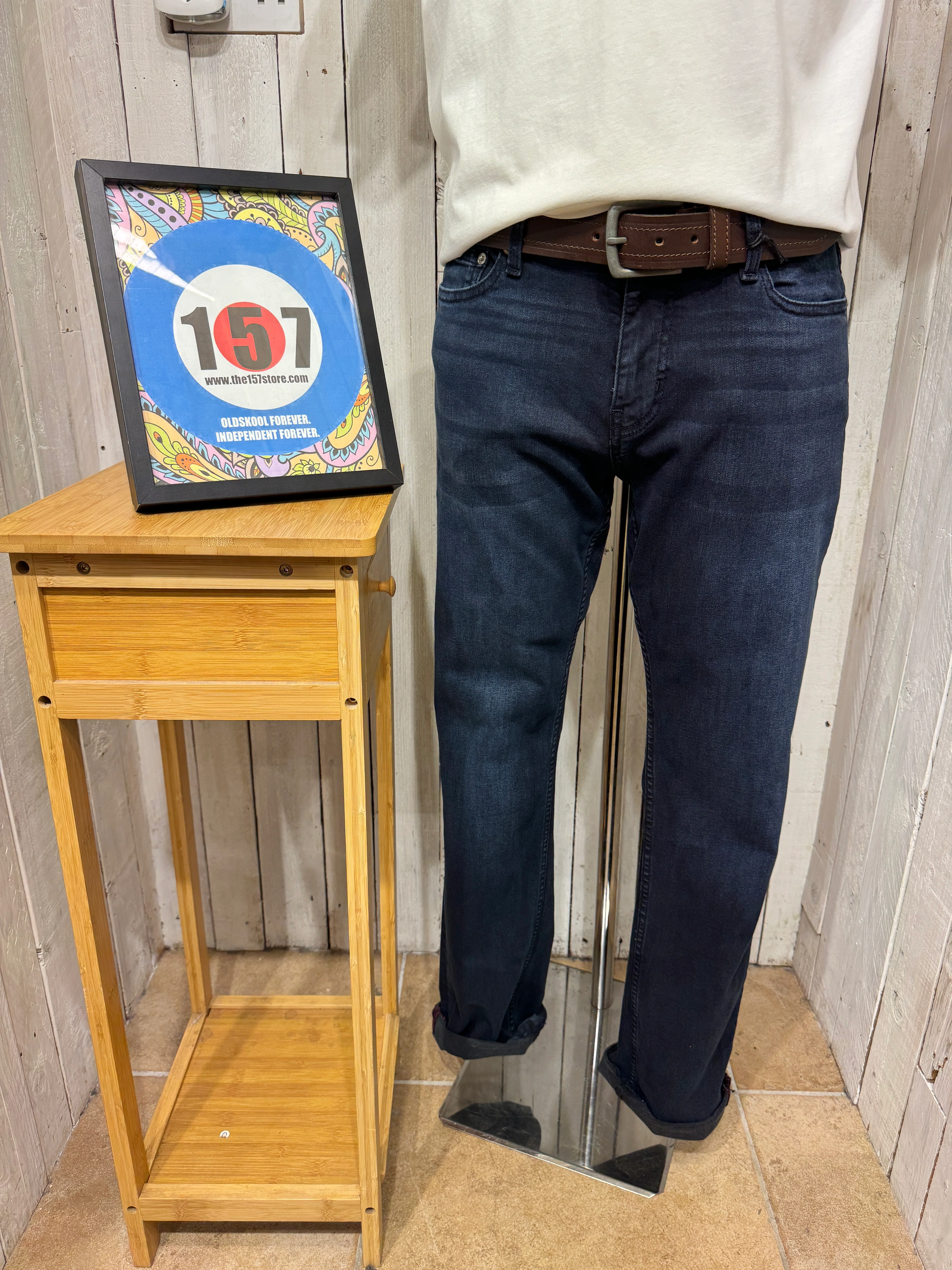 Denim & Leather. Reg Straight Jeans - Ink / Rinse Blue (Alaska Stretch)