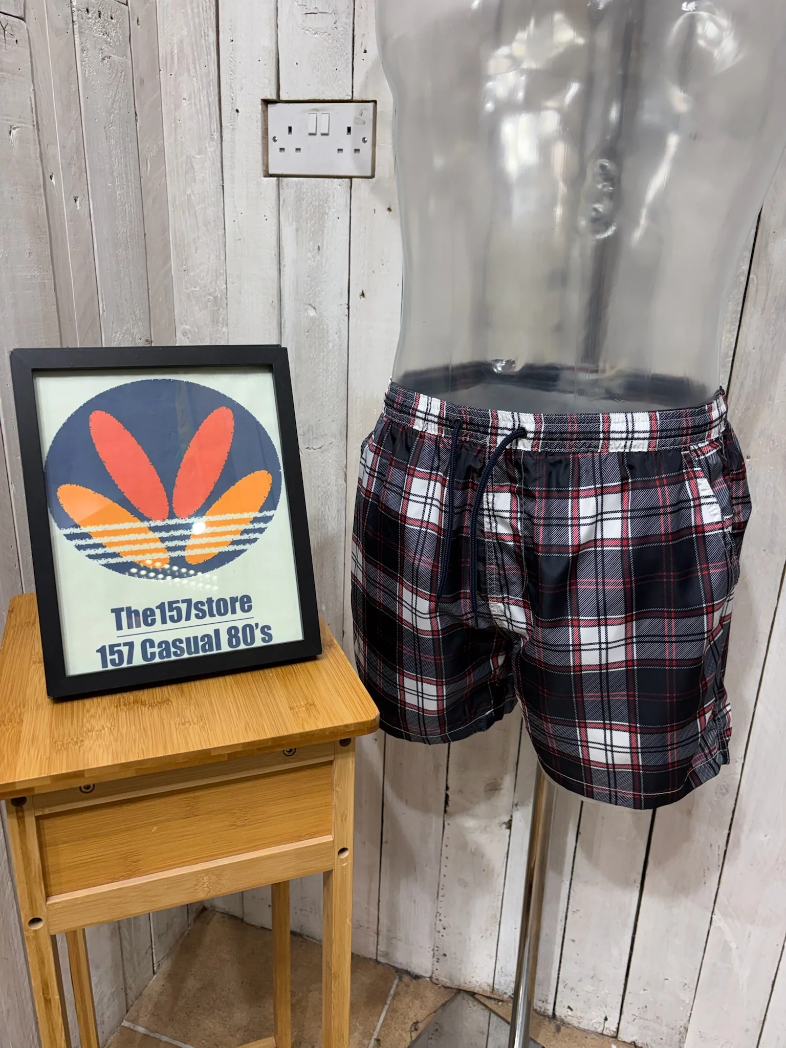 Eastside Bramley Swim Shorts - Navy / Red Check