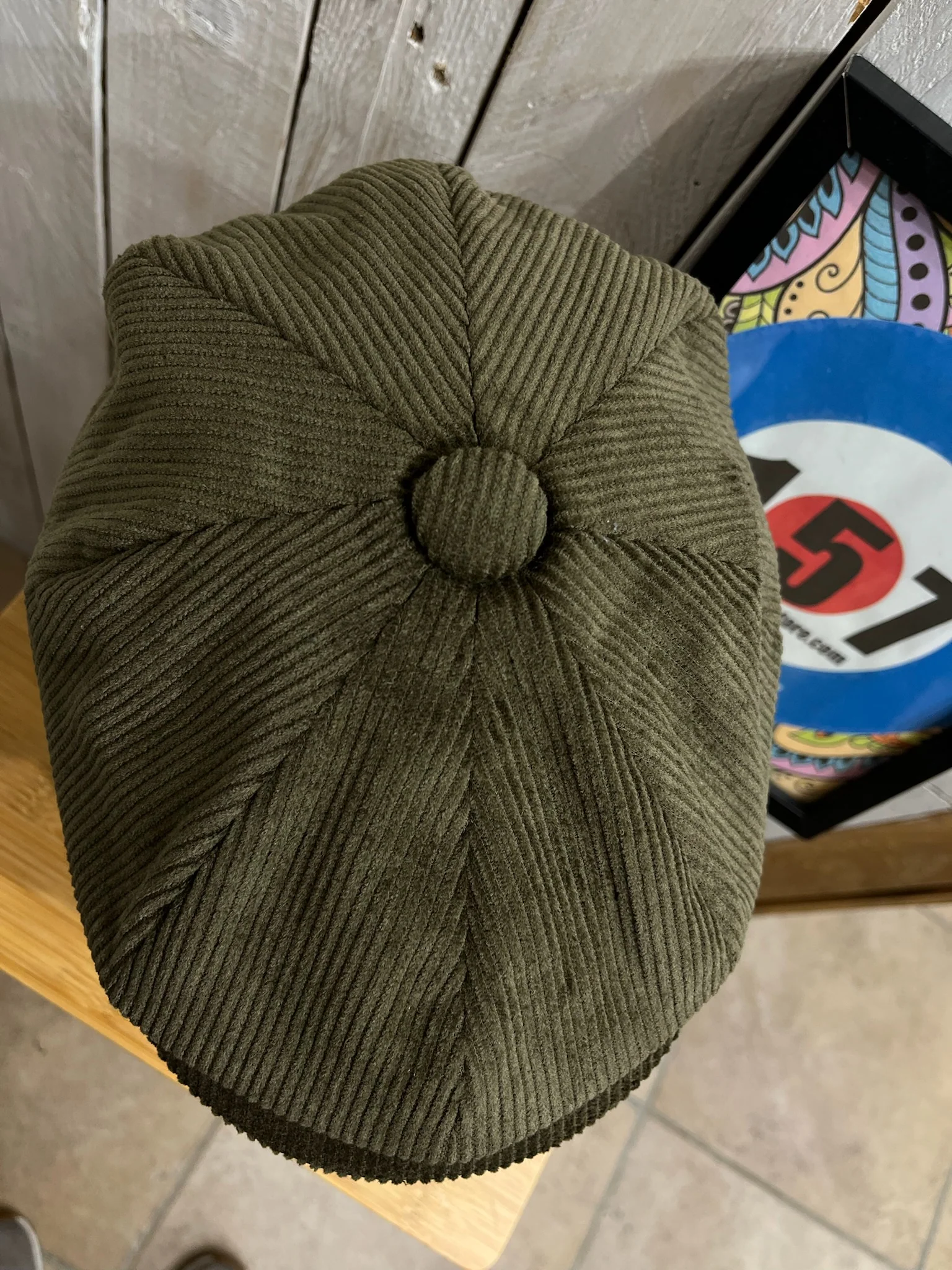 Eastside Lennon Panel Baker Cap - Olive Cord - Image 3