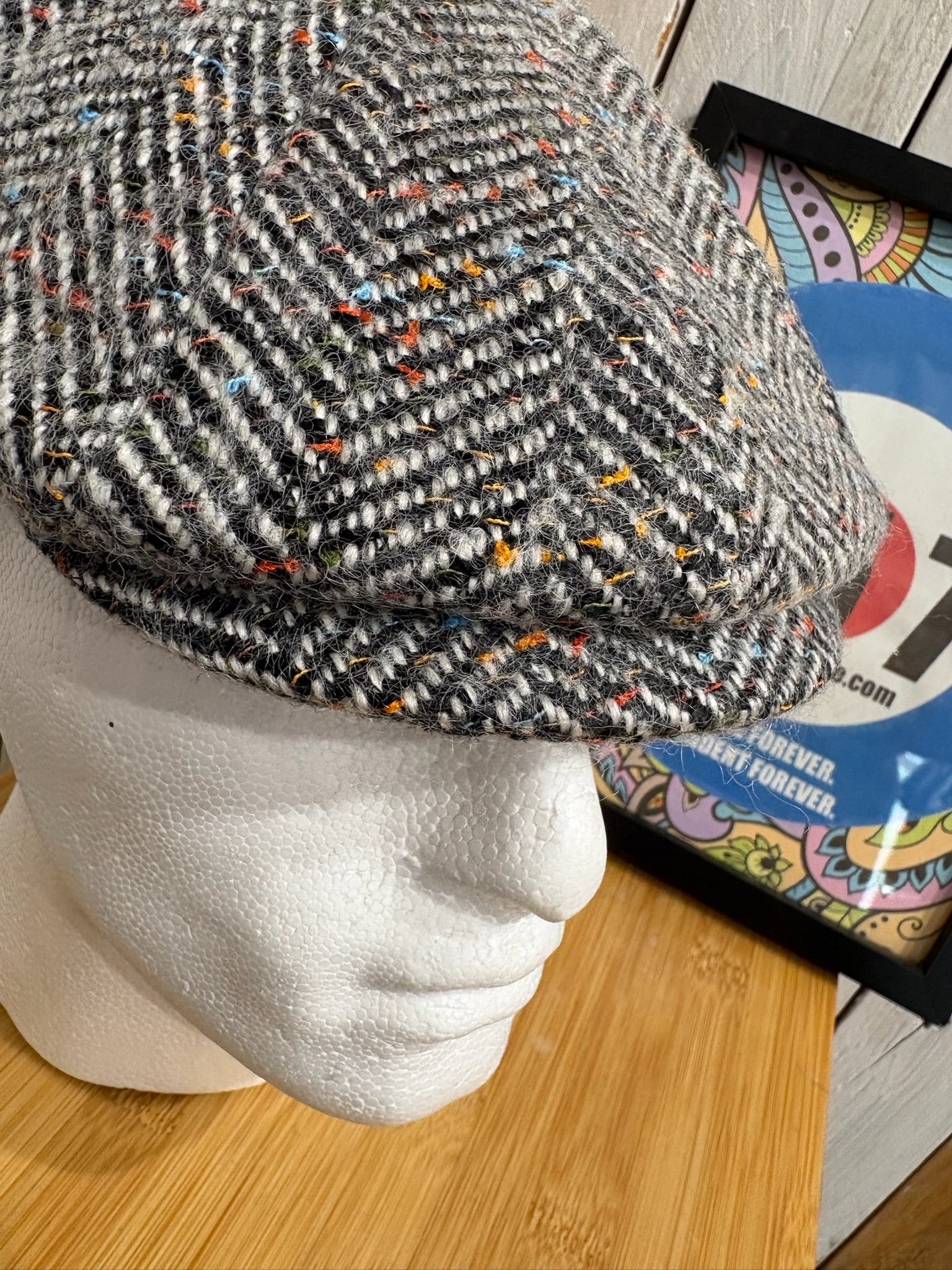 Eastside London Panel Baker Boy Cap - Grey/Multi - Image 4