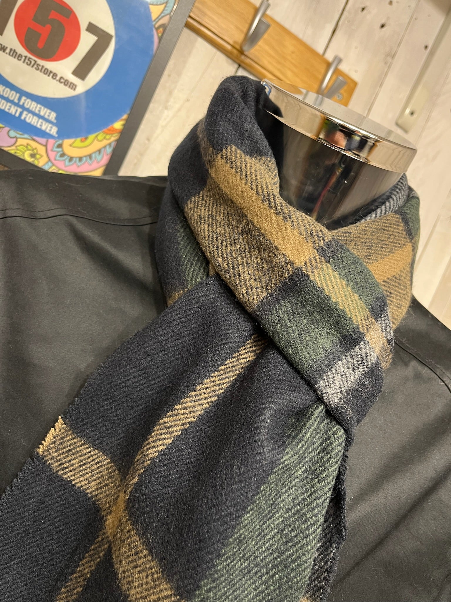 Eastside Norway Scarf - Khaki / Navy - Image 2
