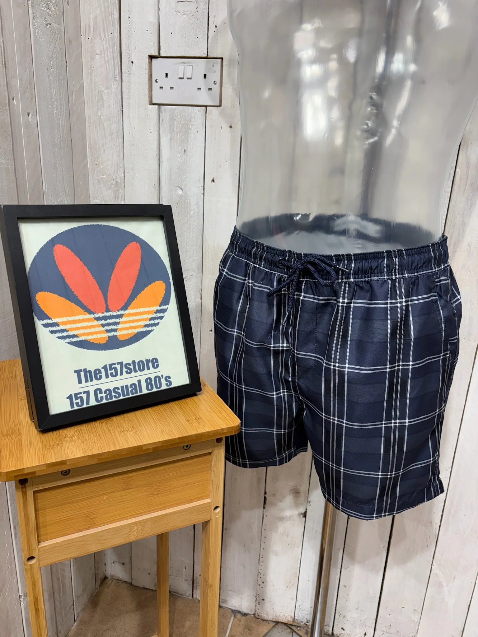 Eastside Travis Swim Shorts - Navy / White Check