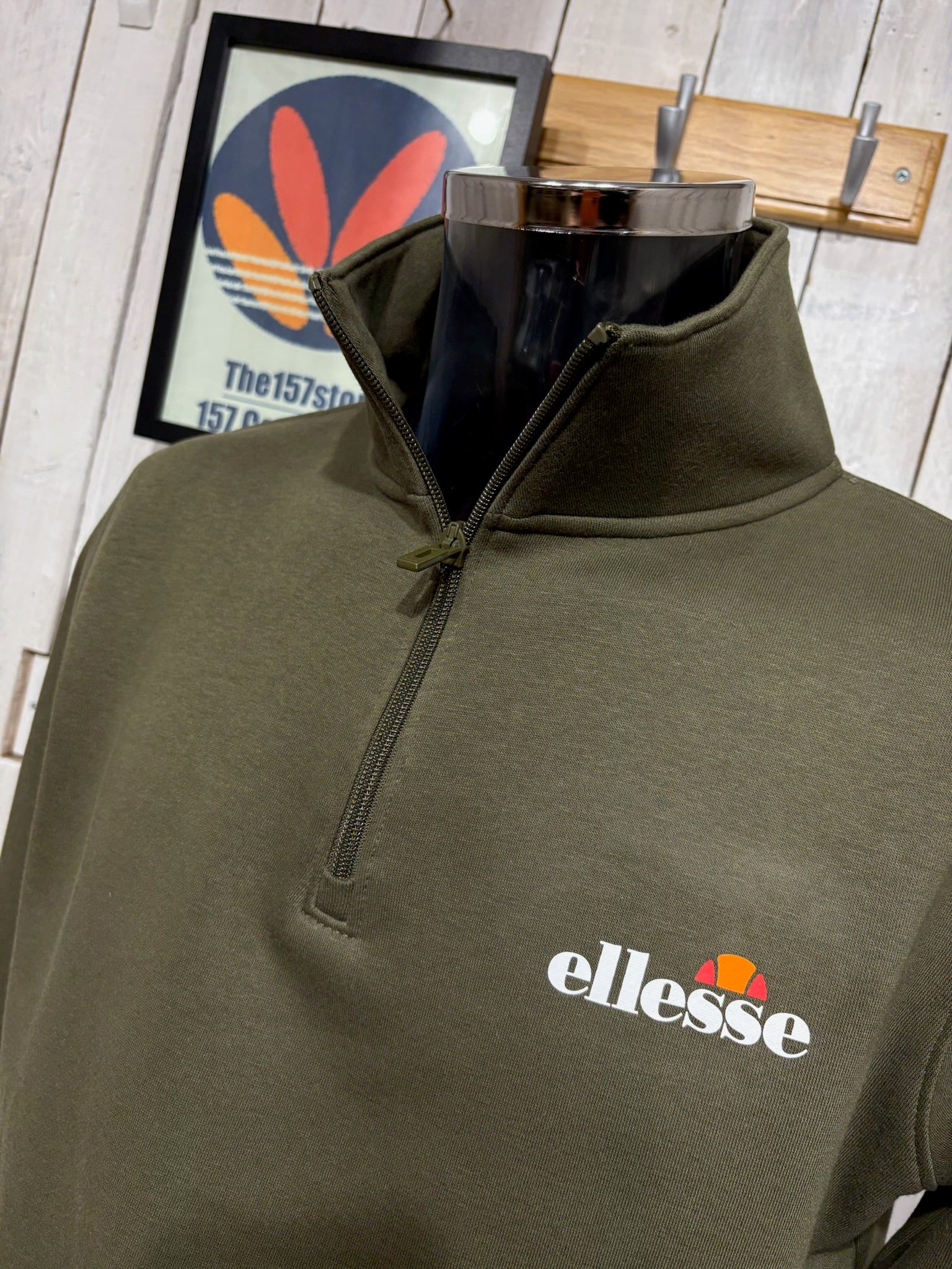 Ellesse 1/4 Zip Track Sweat - Khaki - Image 2