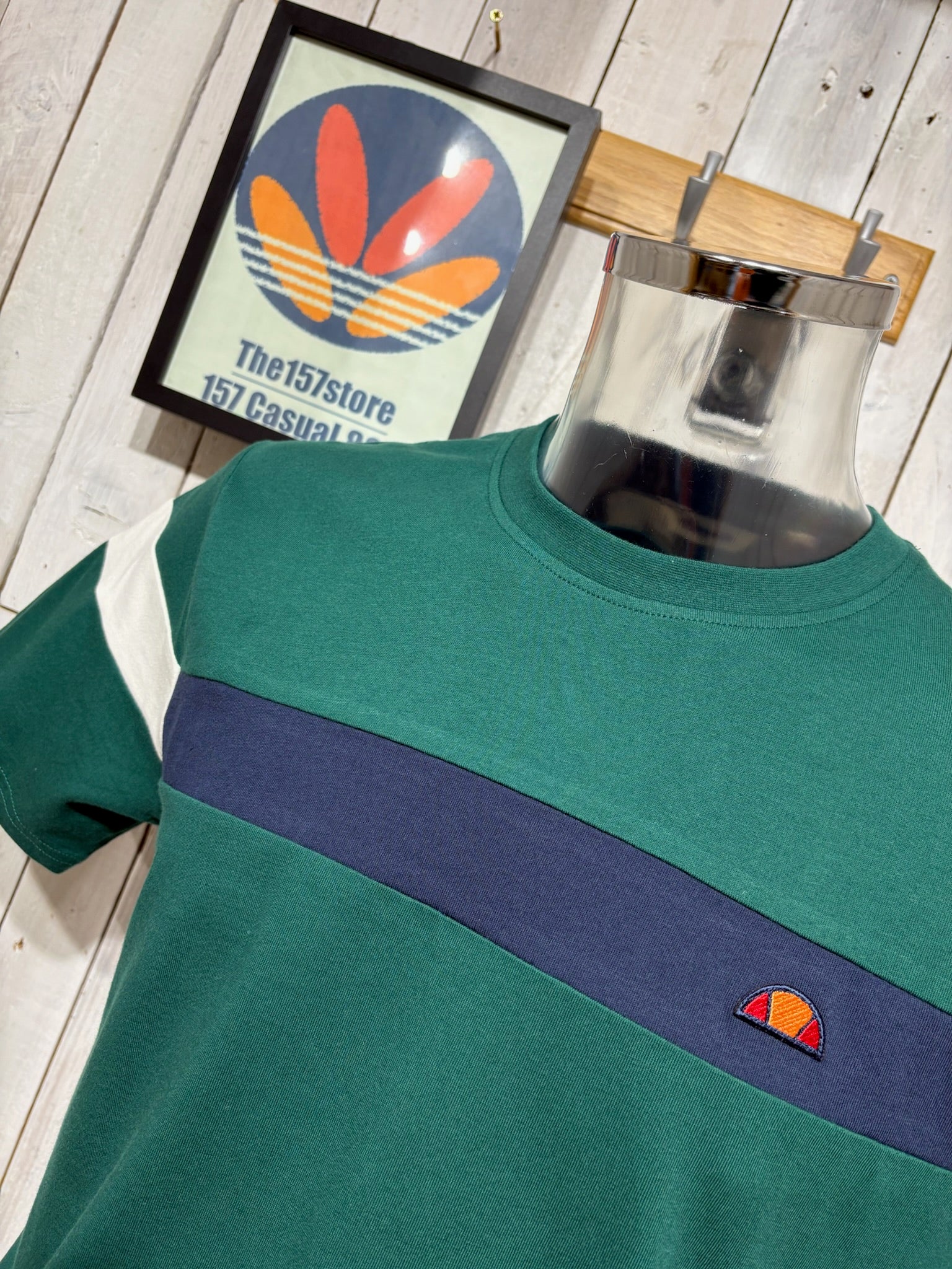 Ellesse Caseiro Stripe Tee - Dark Green - Image 2
