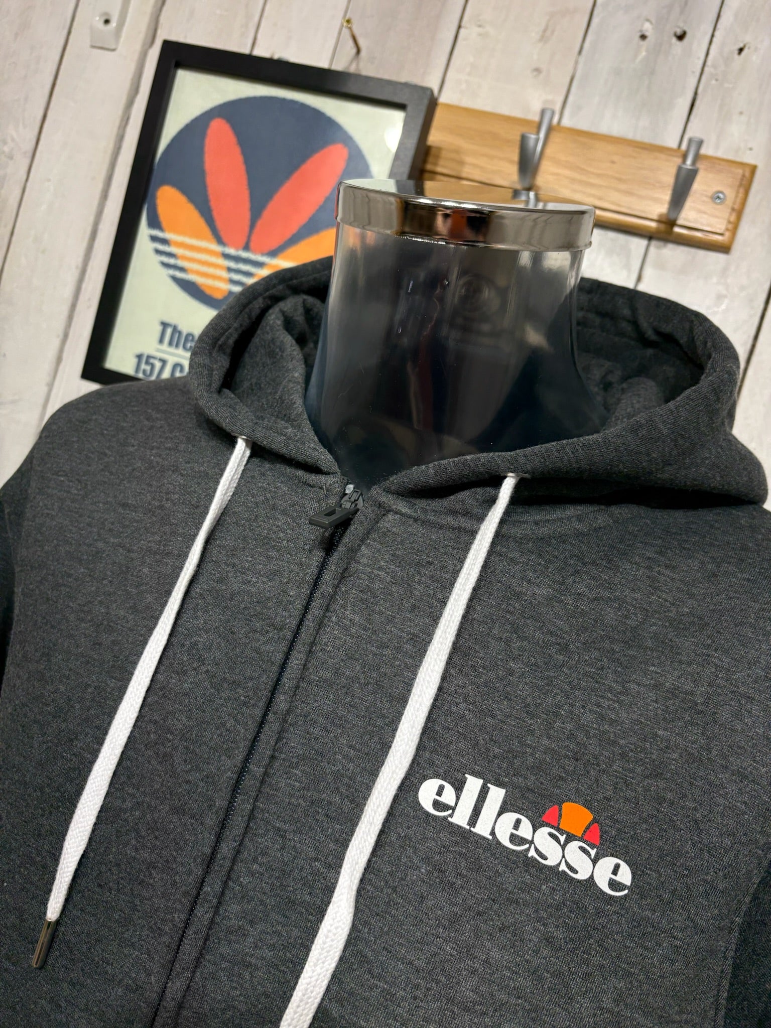 Ellesse Full Zip Hoodie - Dark Grey Marl - Image 2