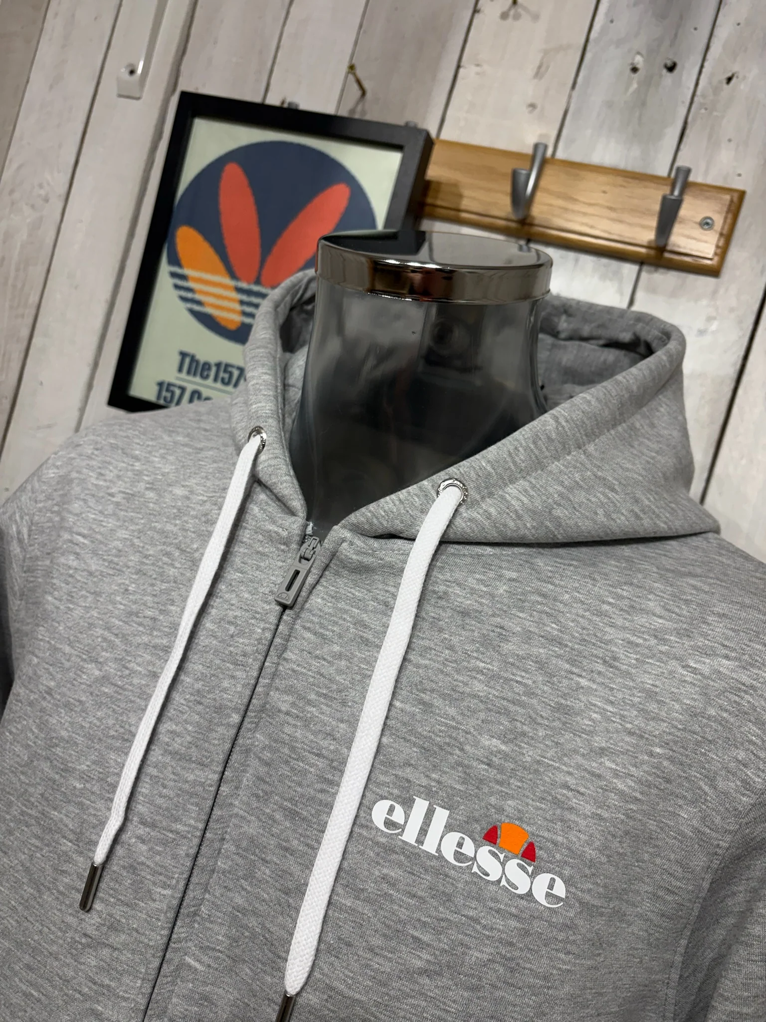 Ellesse Full Zip Hoodie - Light Grey Marl - Image 2