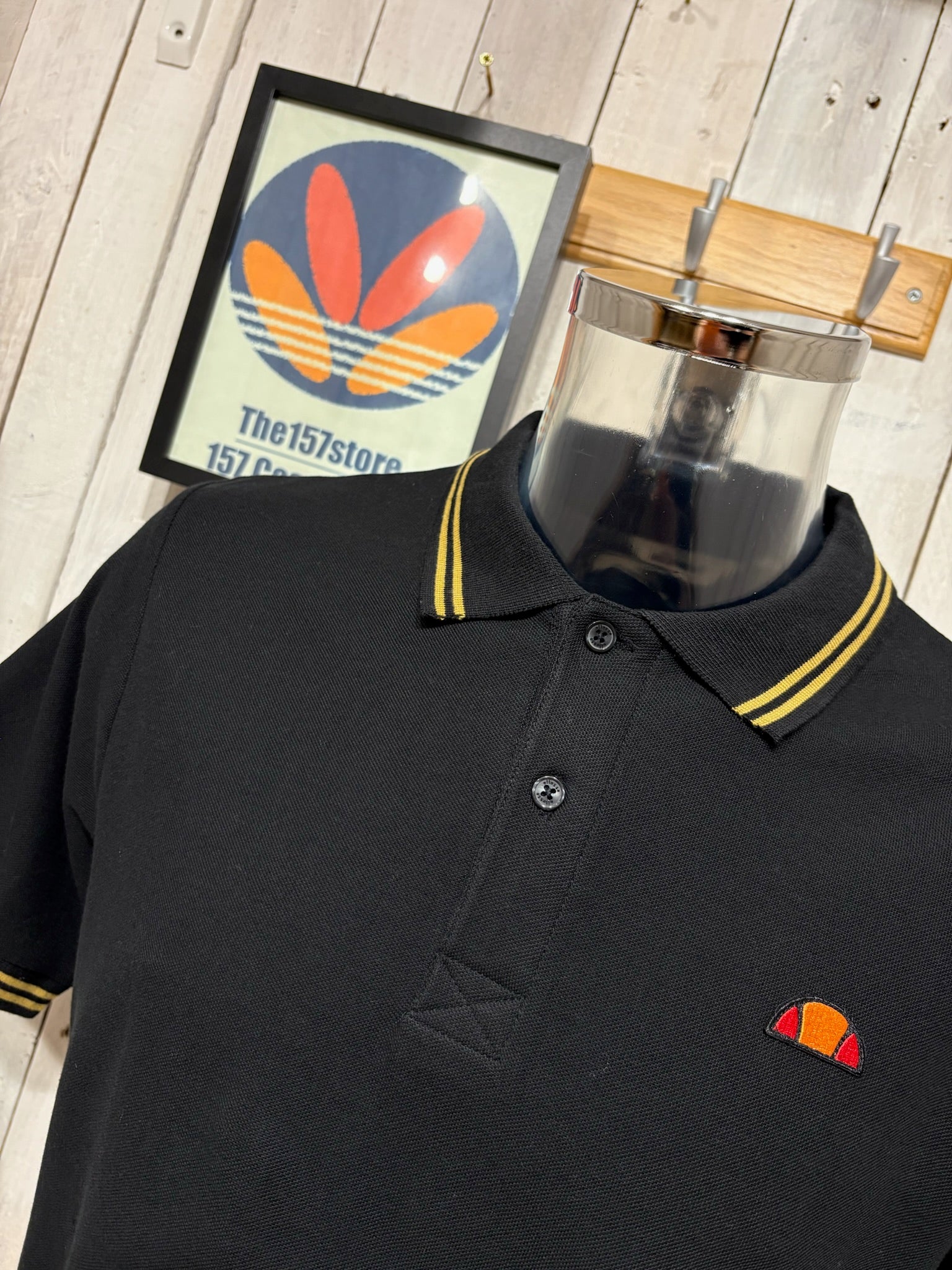 Ellesse Tipped Polo - Black / Gold - Image 2