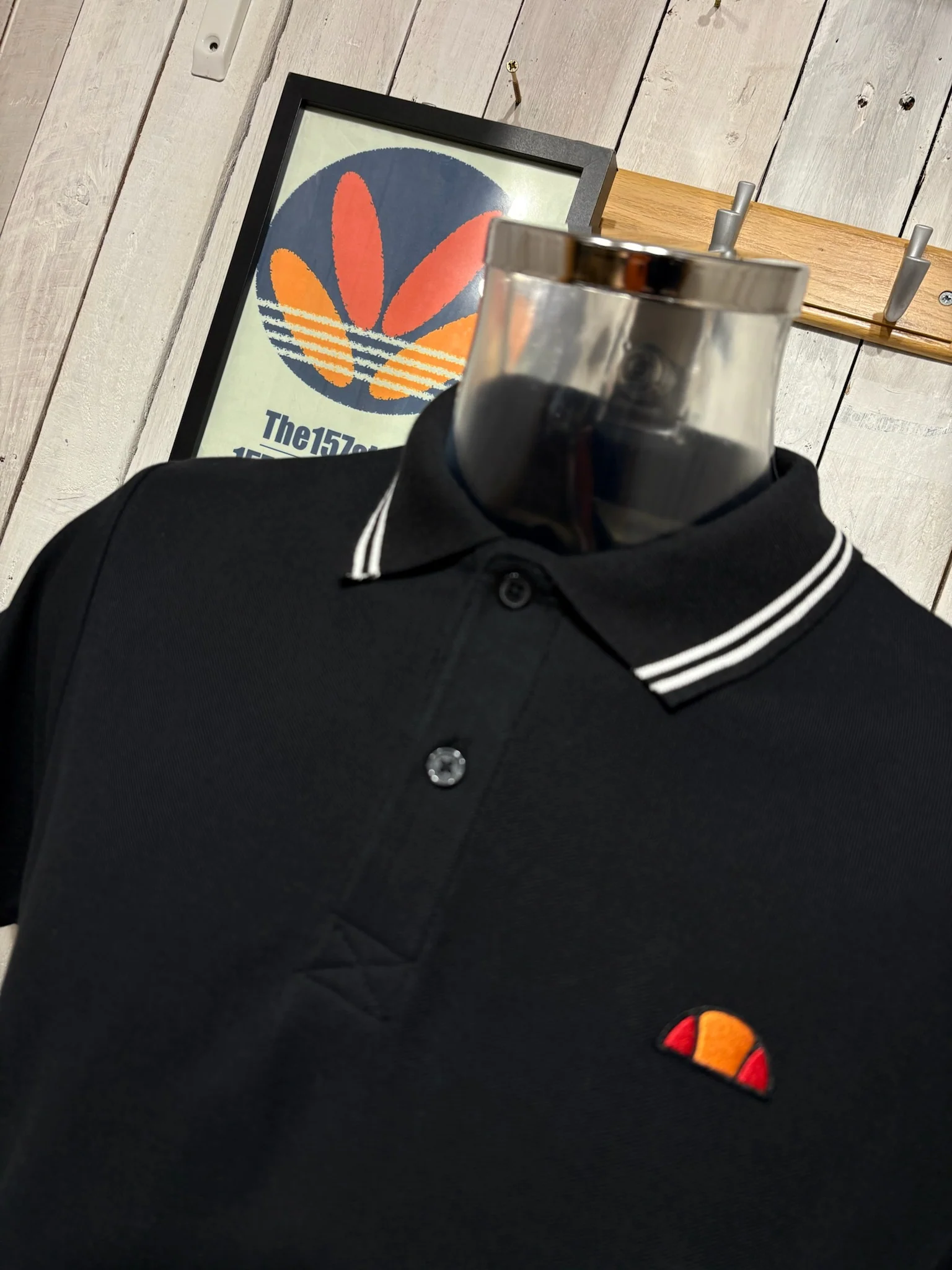 Ellesse Tipped Polo - Black / White - Image 2