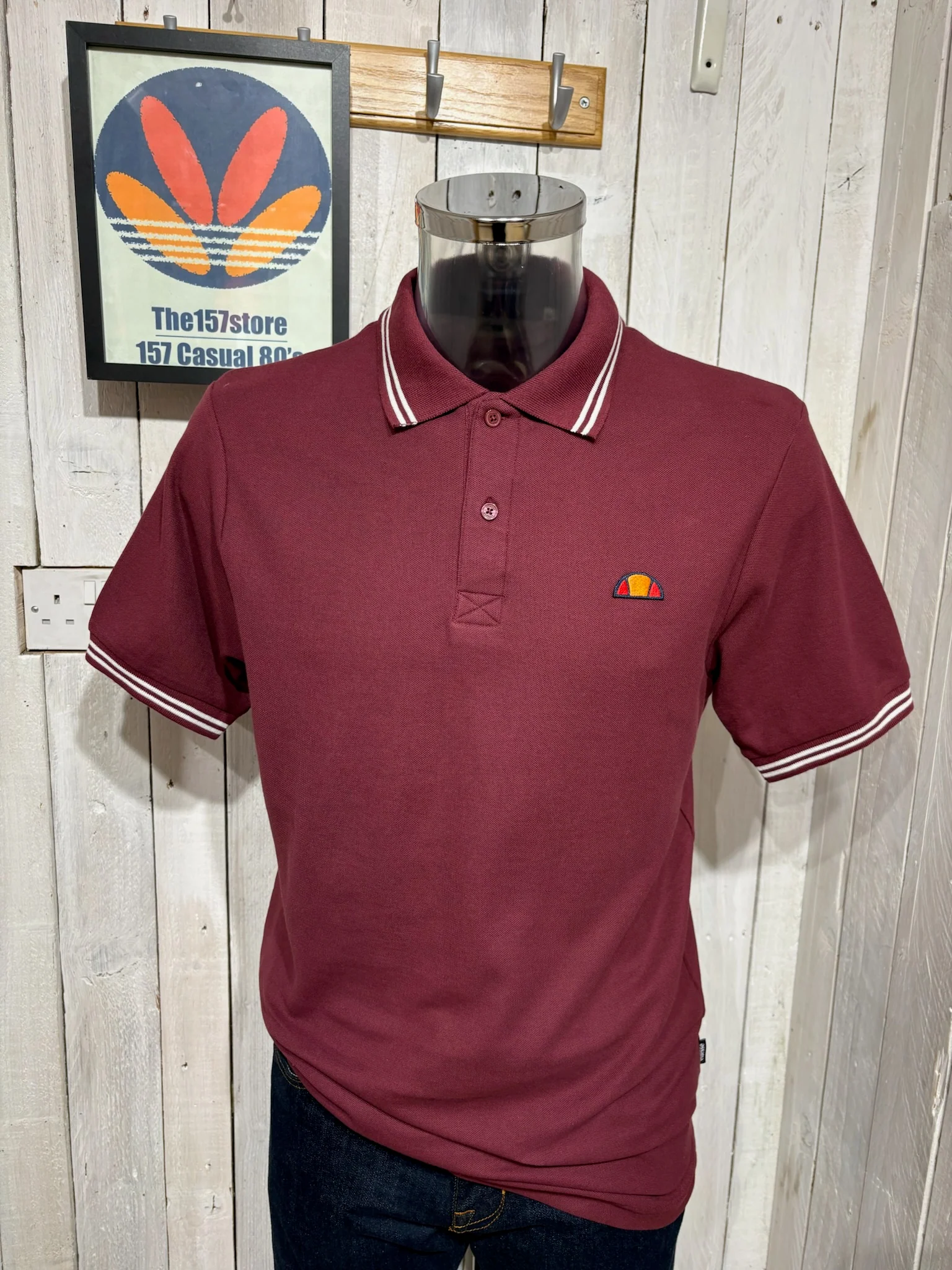 Ellesse Tipped Polo - Burgundy