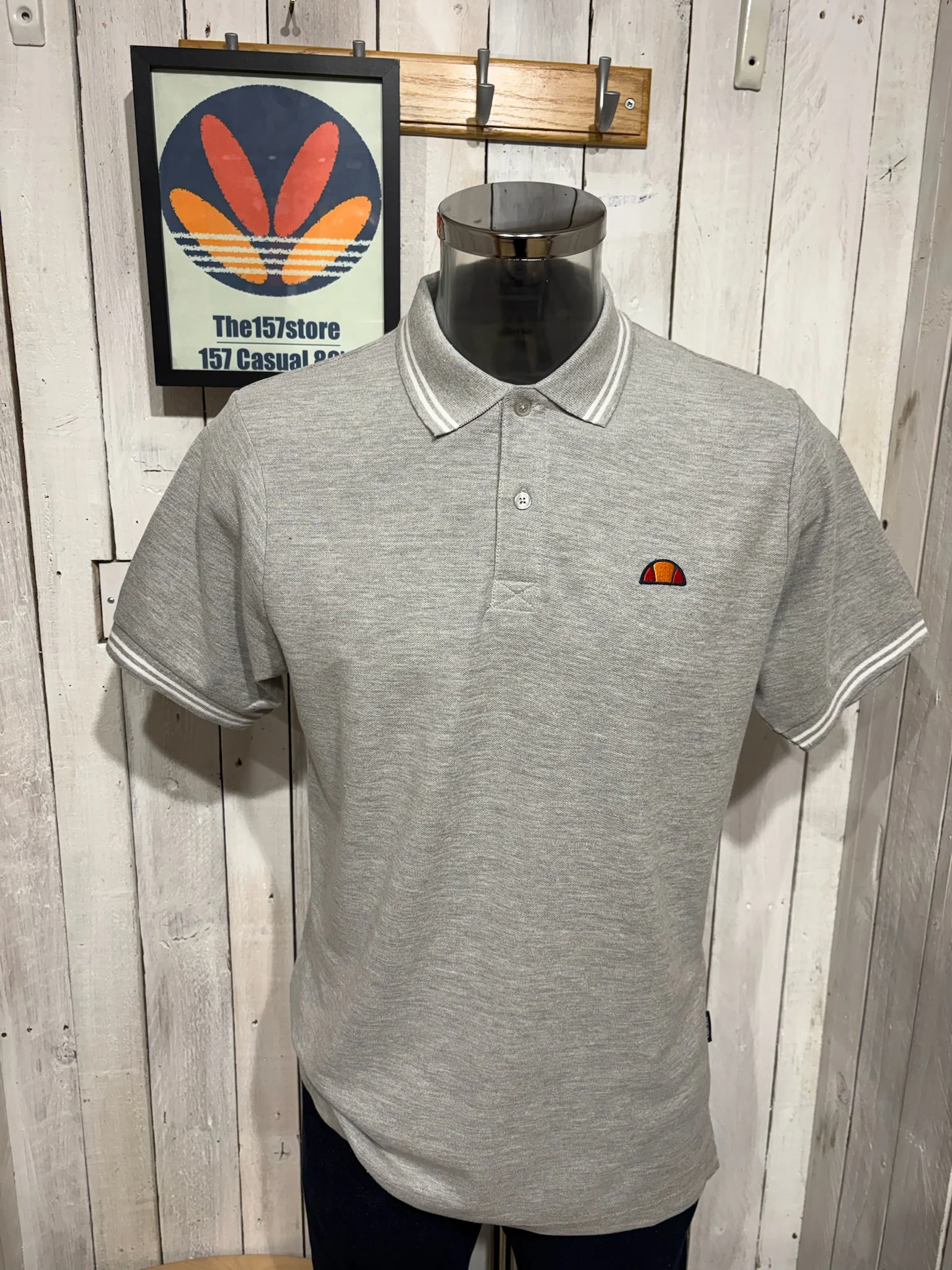 Ellesse Tipped Polo - Light Grey Marl