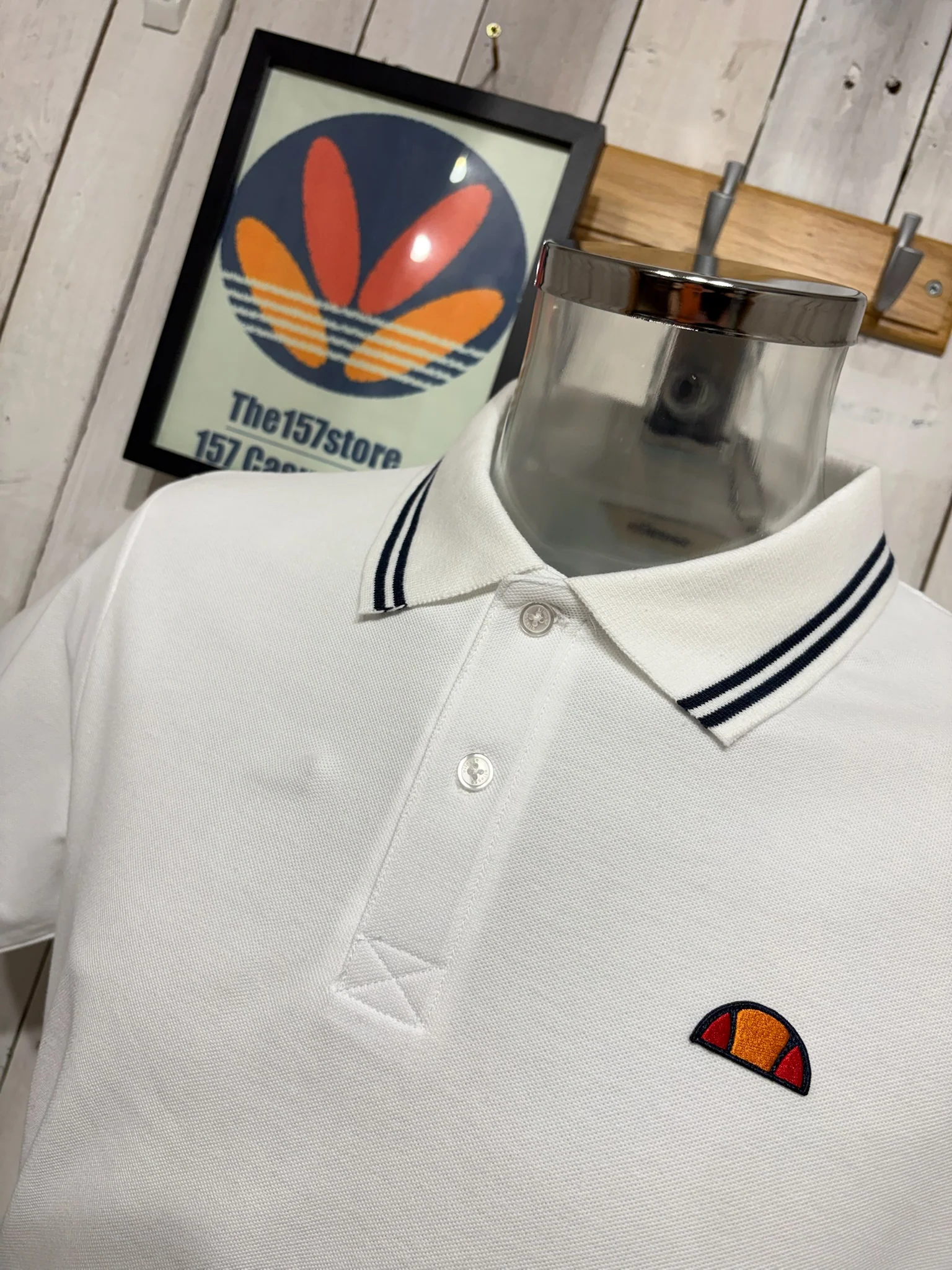 Ellesse Tipped Polo - White / Black - Image 2