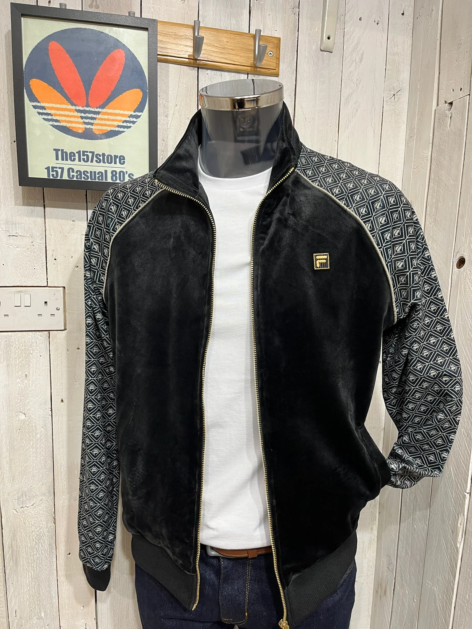 Fila Gold Label Velour Track Top - Black (Re-Issue)