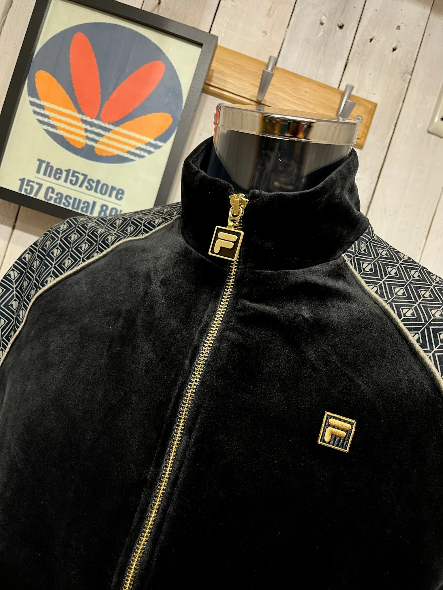 Fila Gold Label Velour Track Top - Black (Re-Issue) - Image 4
