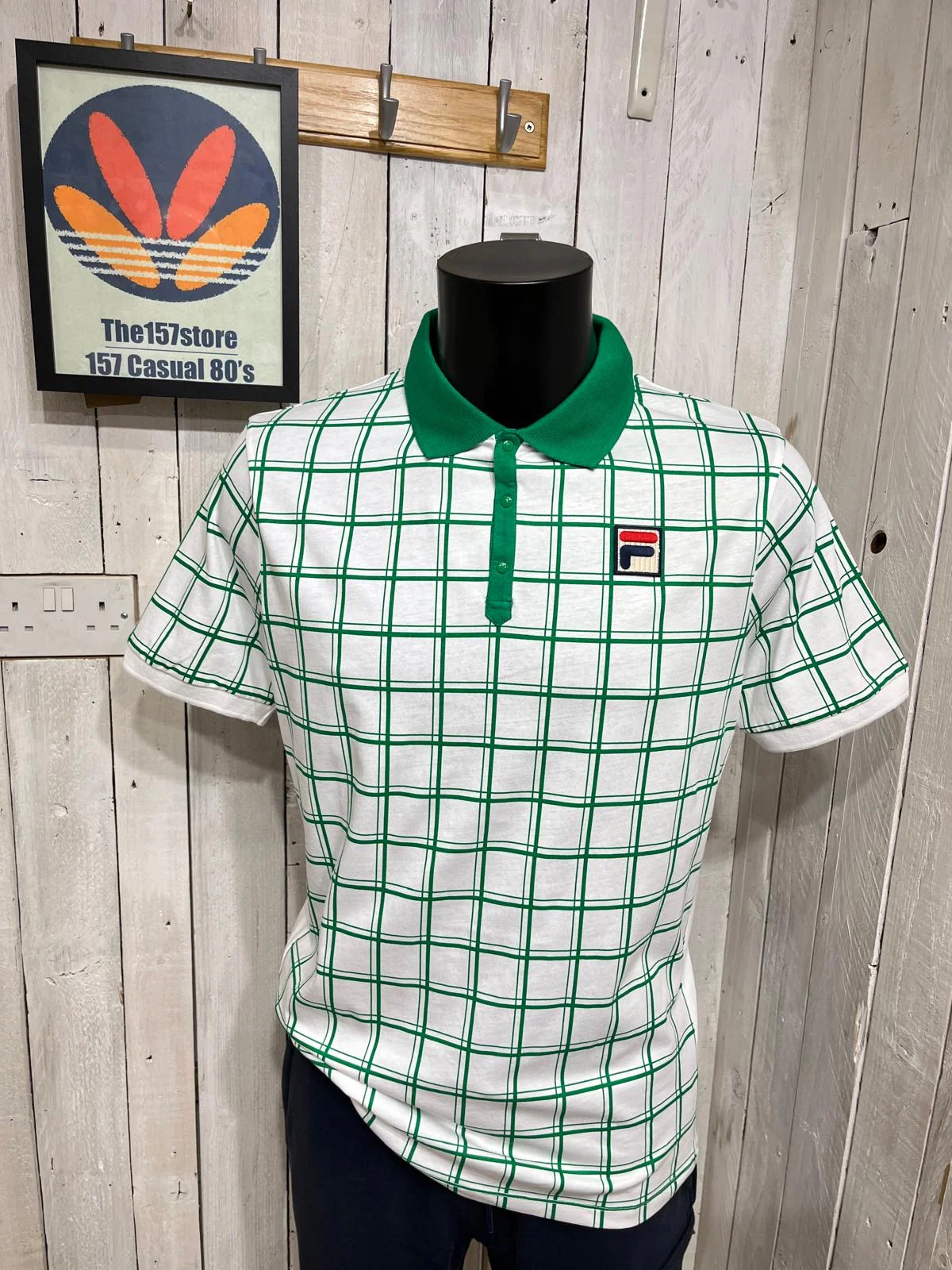 Fila Vintage Bobby Check Polo - White Jelly Bean