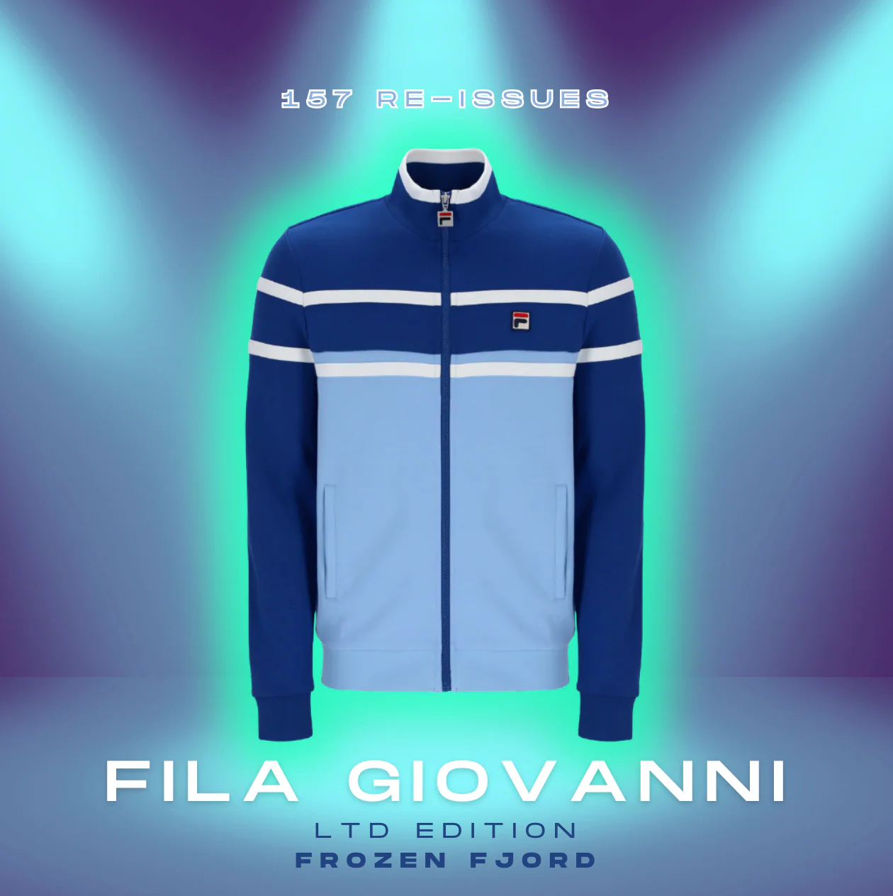 Fila Vintage Giovanni Track Top - Frozen Fjords / Limoges / White - Image 2
