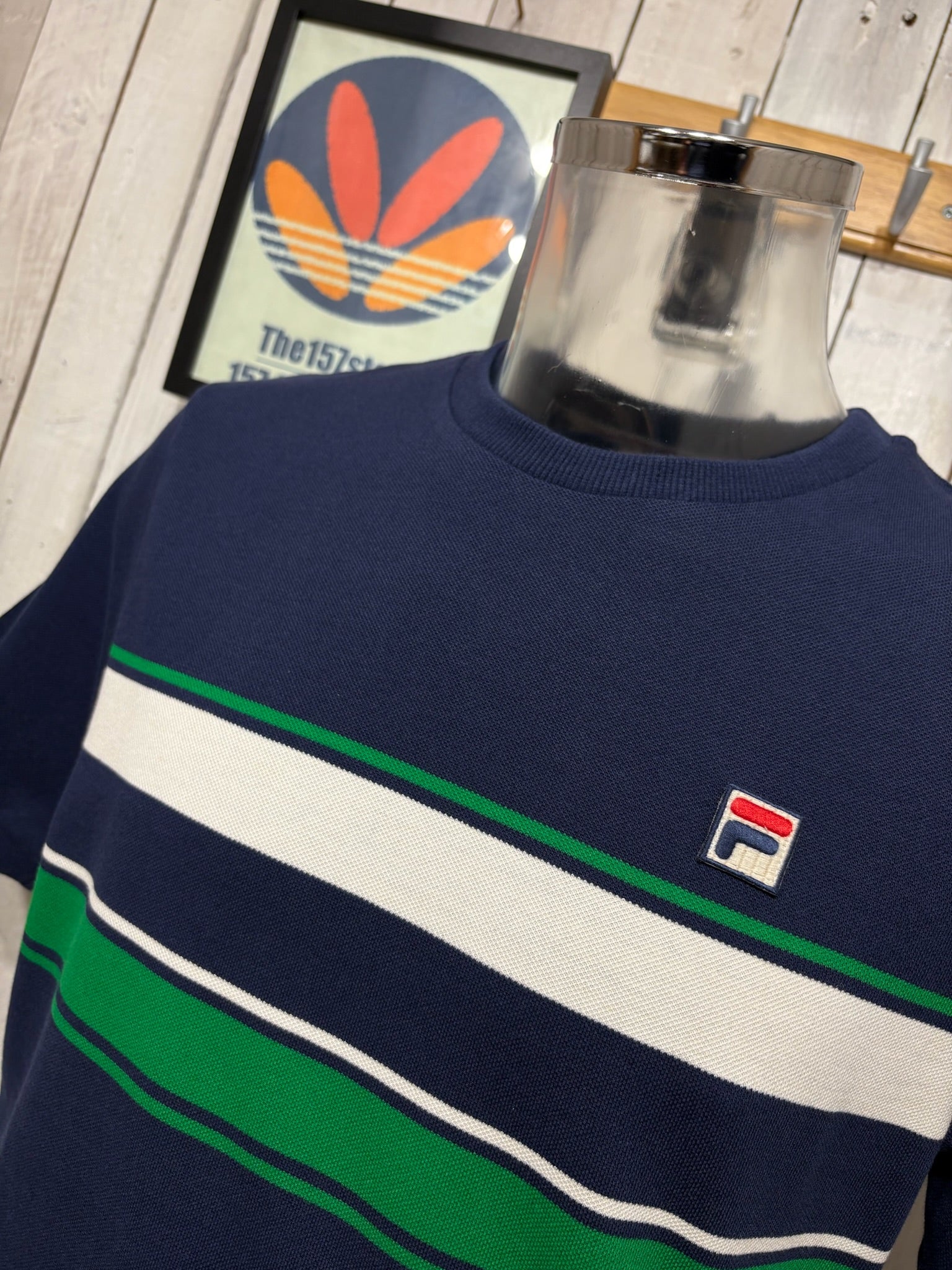 Fila Vintage Iggy Stripe Tee - Fila Navy / Green - Image 2