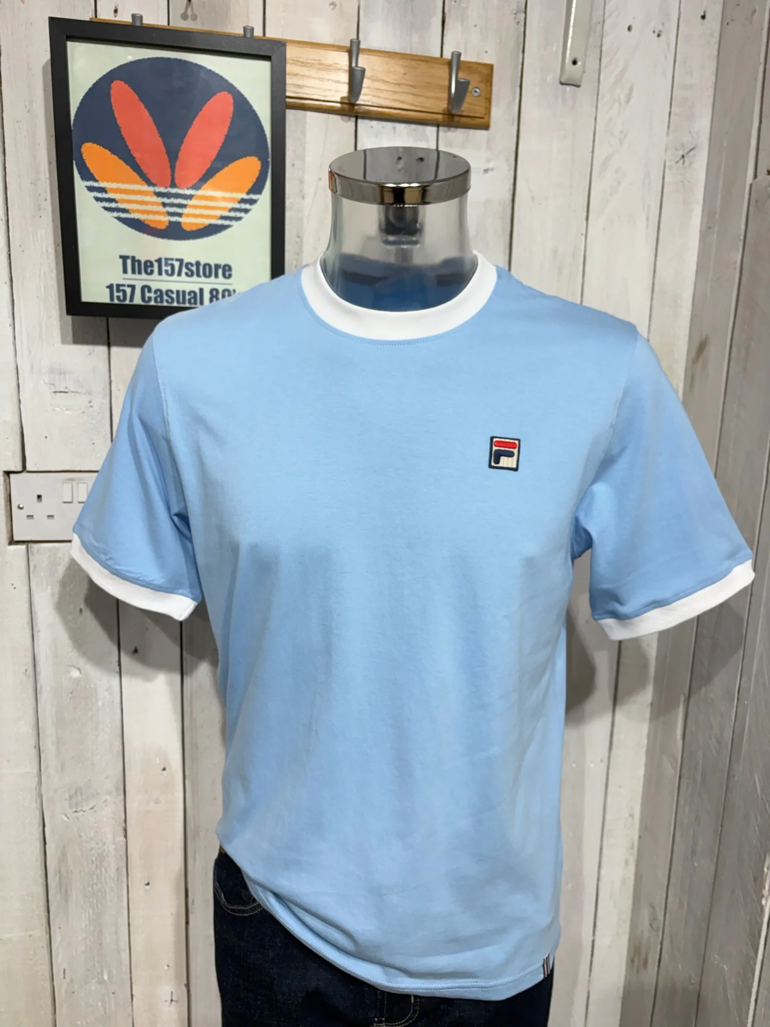Fila Vintage Marconi Ringer Tee - Frozen Fjord / White