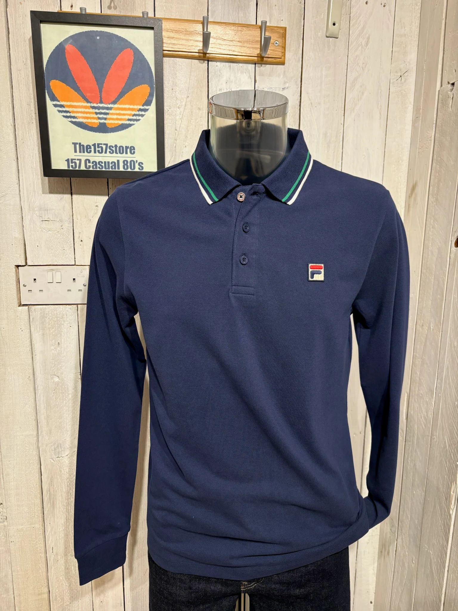 Fila Vintage Monte Tipped Polo - Fila Navy (Long Sleeve)