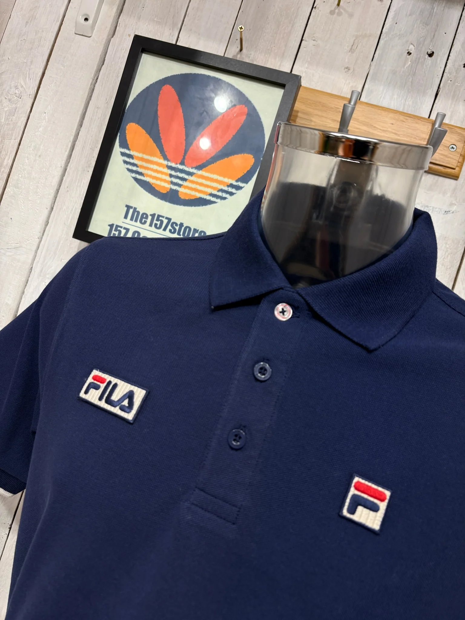 Fila Vintage Pablo Twin Emblem Polo - Fila Navy / Gardenia - Image 2