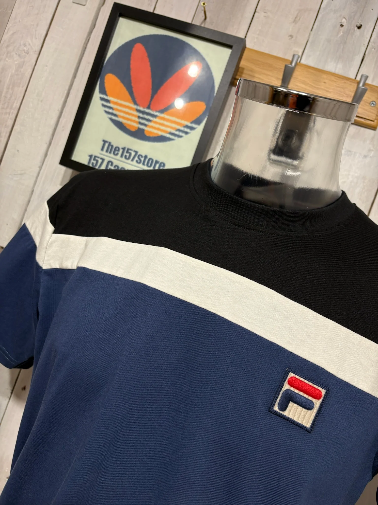 Fila Vintage Panel Tee - Fila Navy / Black / Gardenia - Image 2