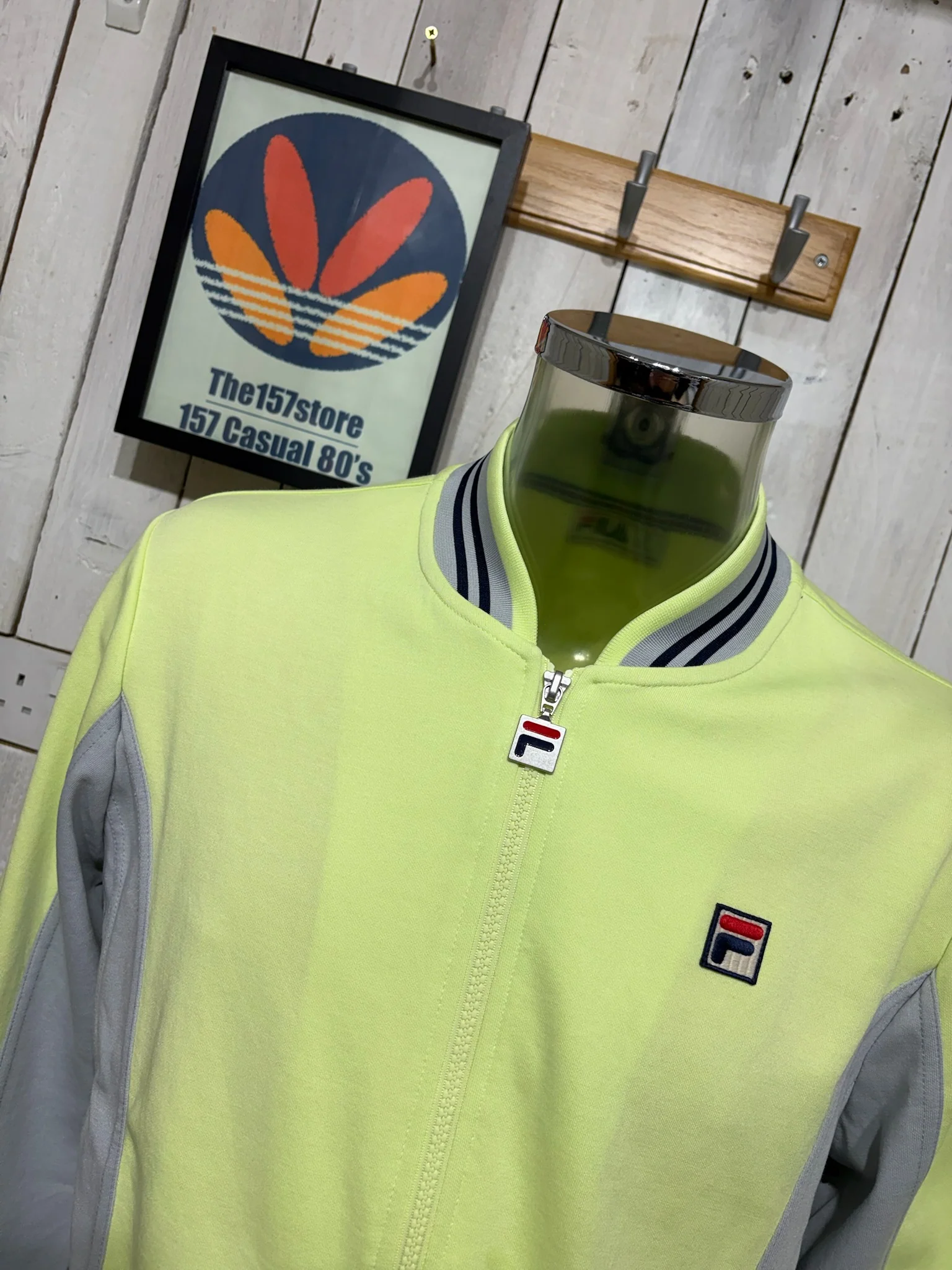 Fila Vintage Settanta Track Top - Shadow Lime / High Rise Grey - Image 2