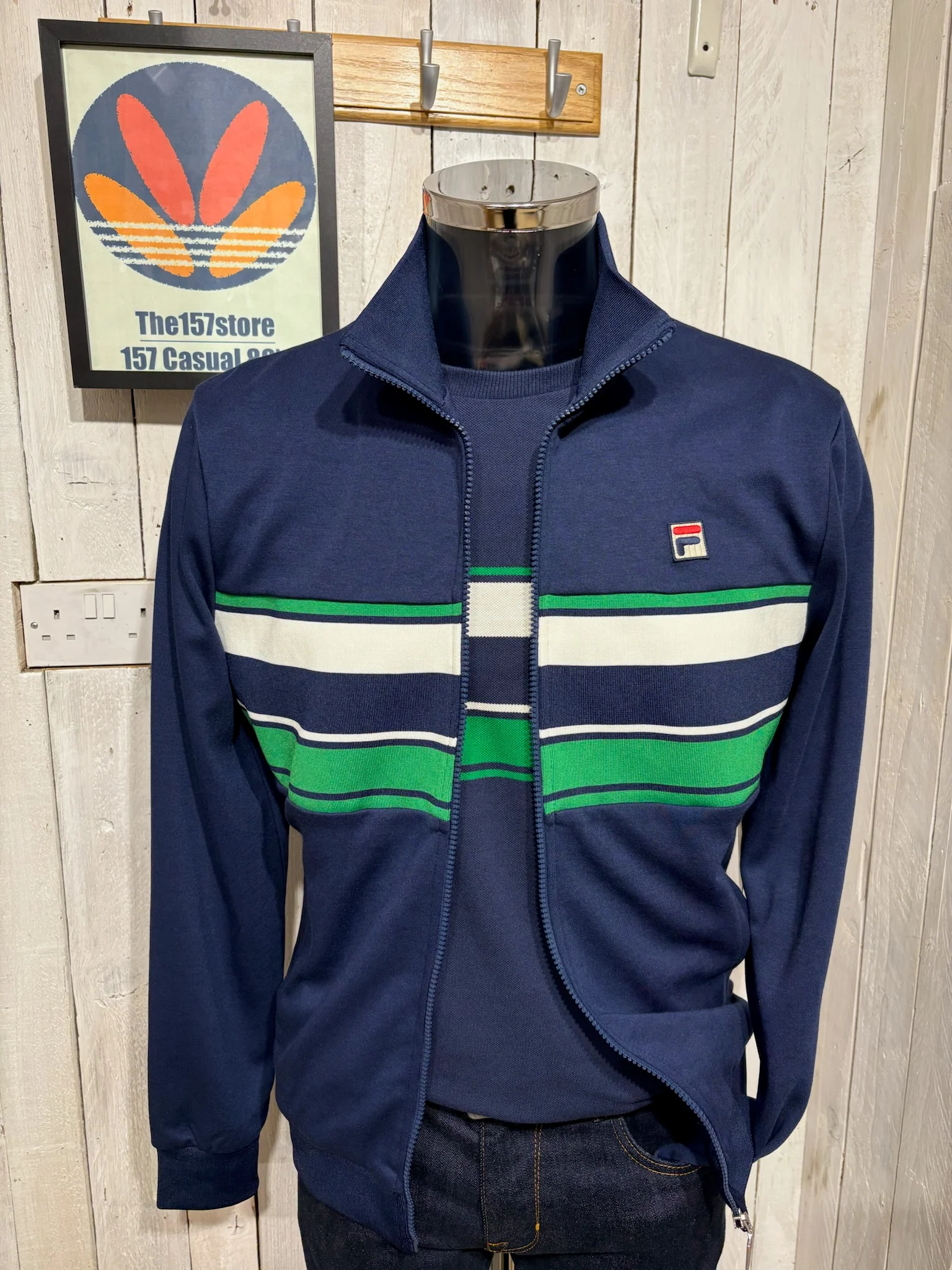 Fila Vintage Vinnie Track Top - Fila Navy / Green - Image 3