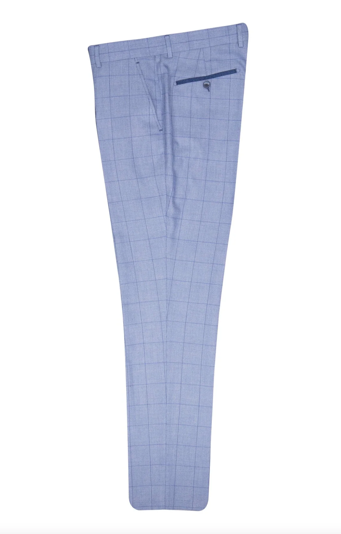 Fratelli Milano Check Trousers - Blue - UP TO 46" WAIST - Image 4
