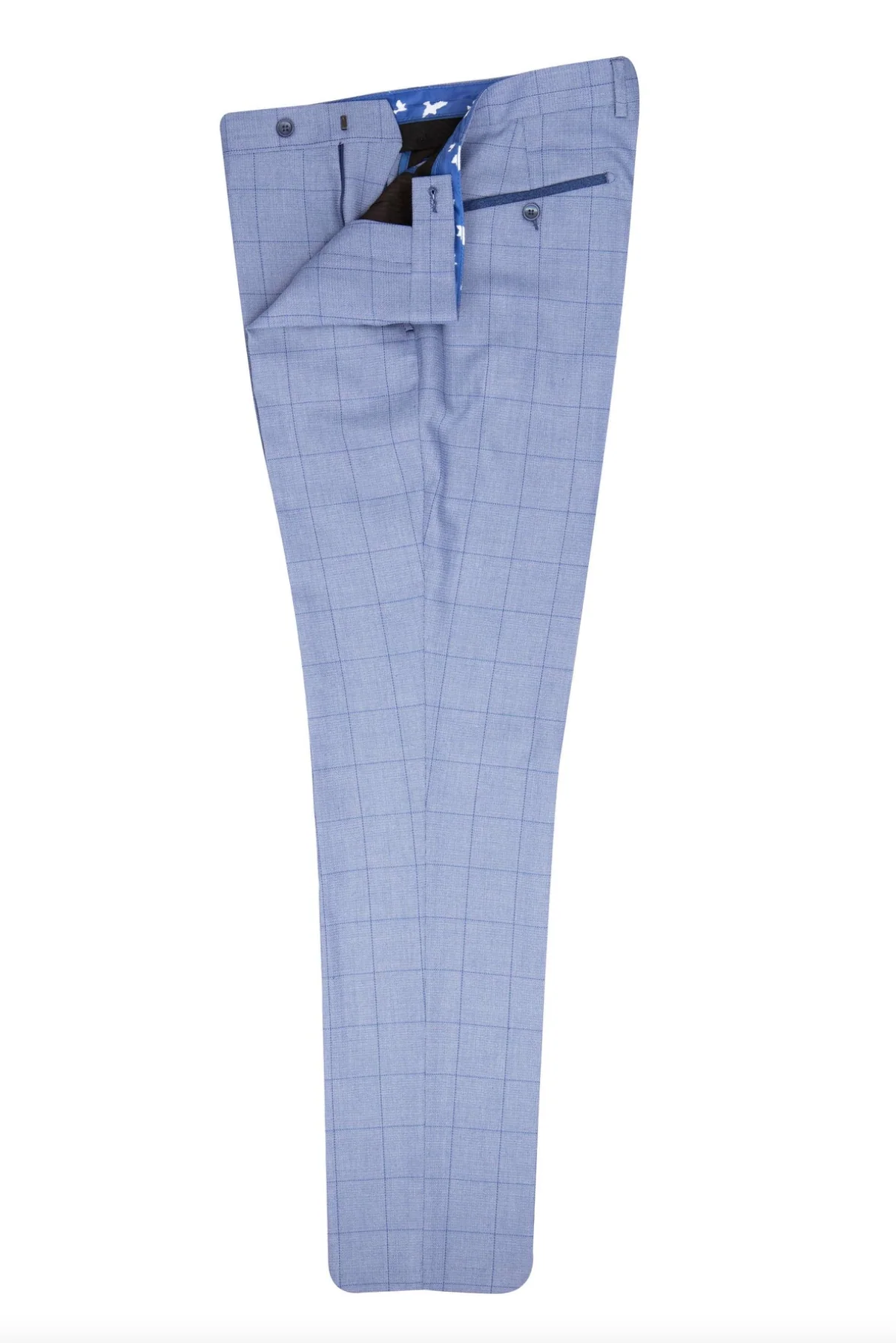 Fratelli Milano Check Trousers - Blue - UP TO 46" WAIST - Image 5