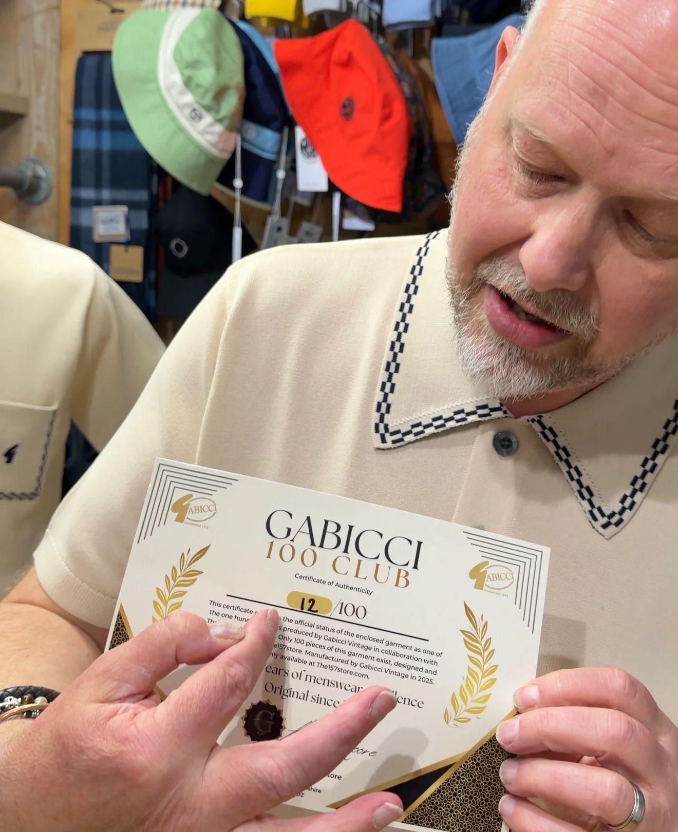 Gabicci '100 Club' Routledge Knit Polo - Cream (157 EXCLUSIVE) - Image 2
