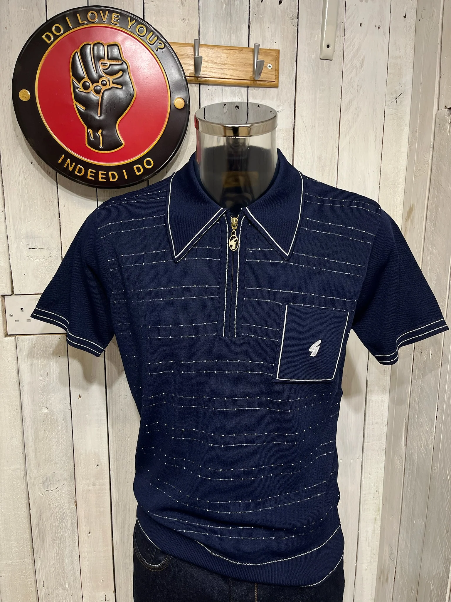Gabicci Archive 70s Re-Issue Chris Knit - Navy