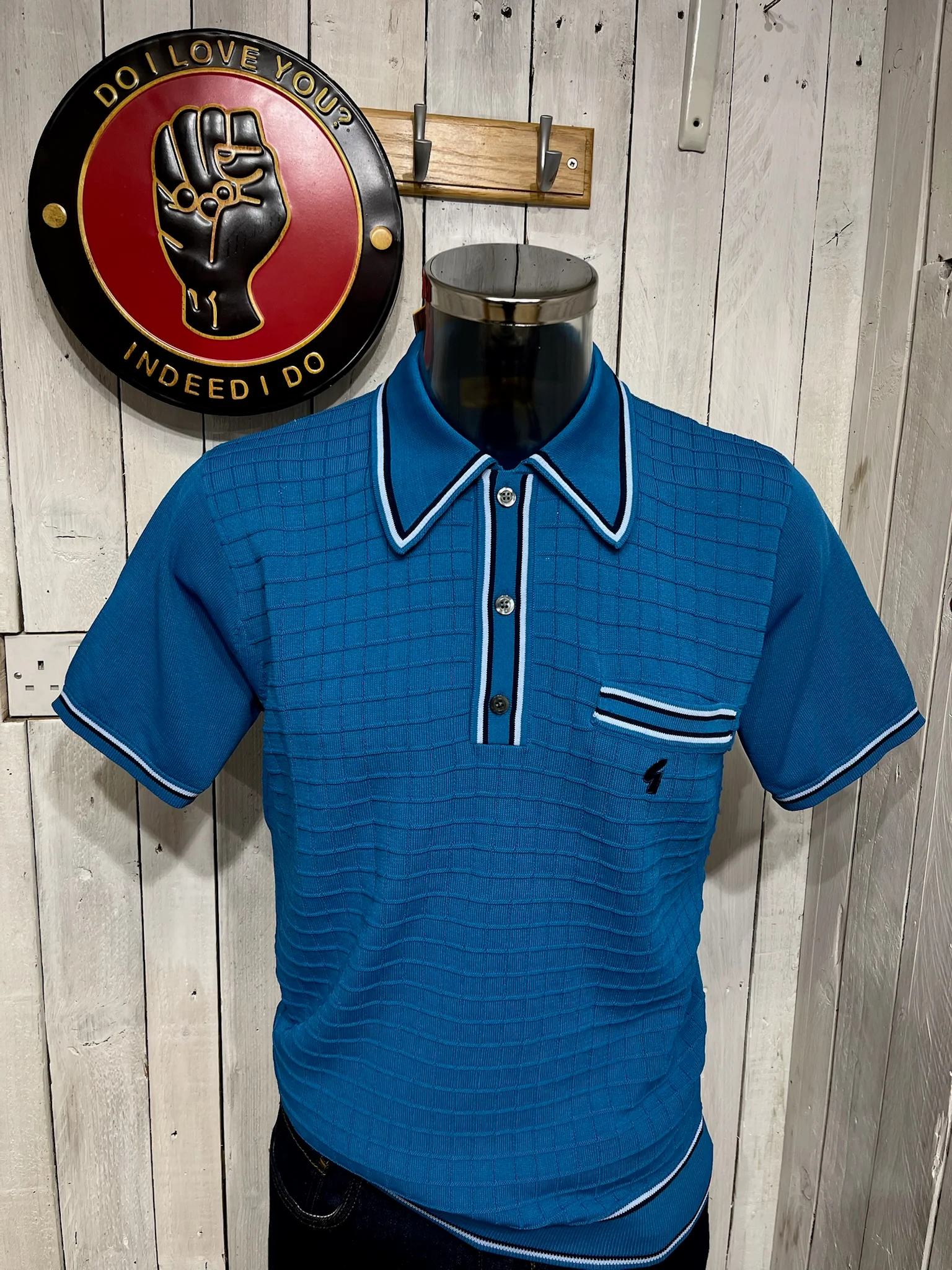 Gabicci Archive Re-Issue Dario Knit - Aqua