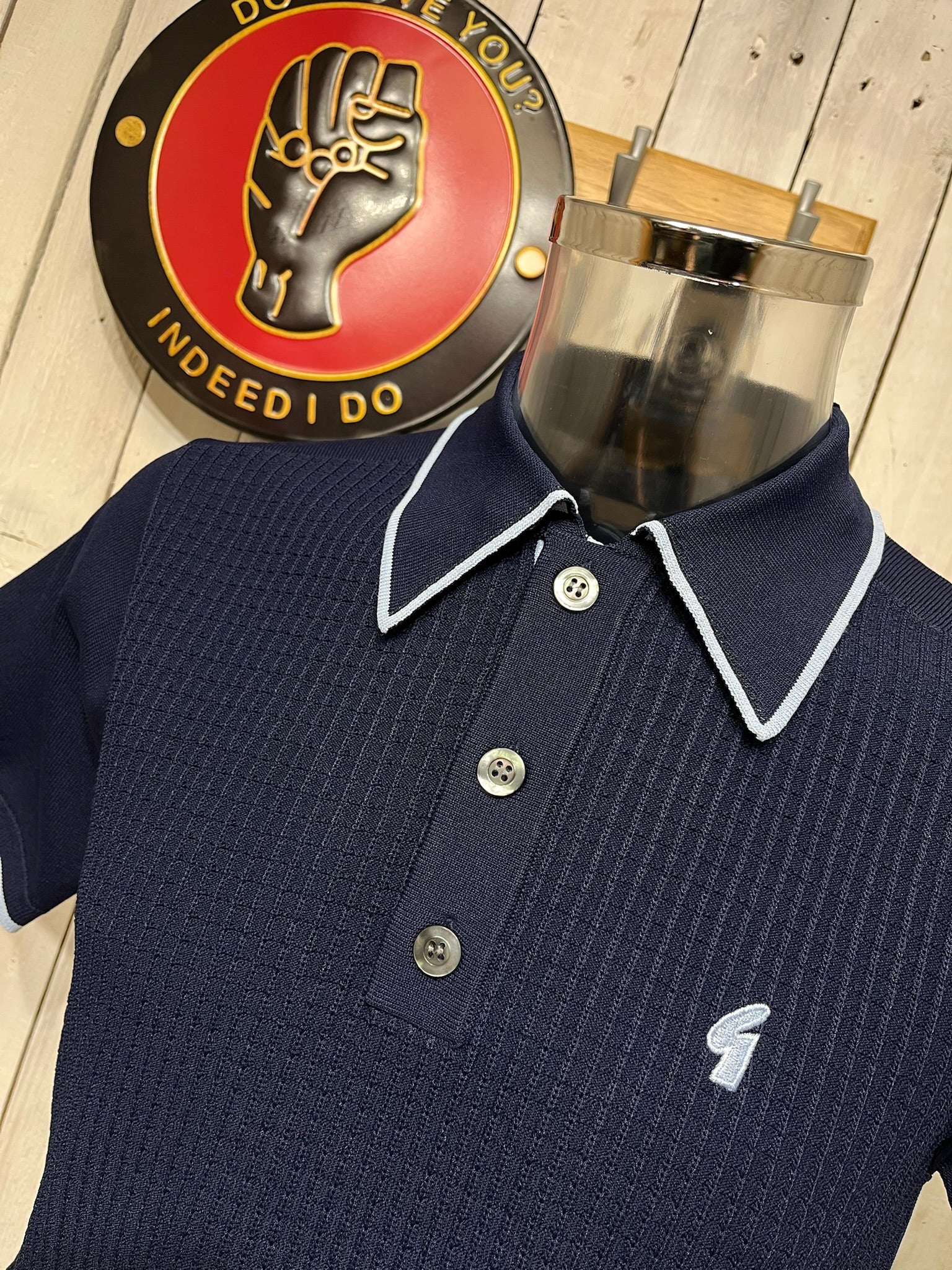 Gabicci Archive Re-Issue Malcolm Knit - Navy - Image 2