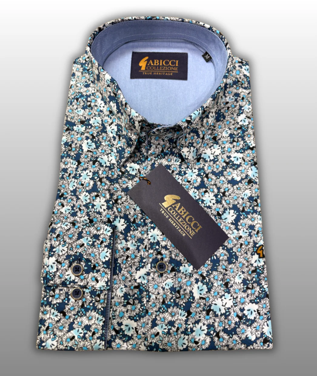 Gabicci Classic REG FIT Floral Shirt - Murray - Storm
