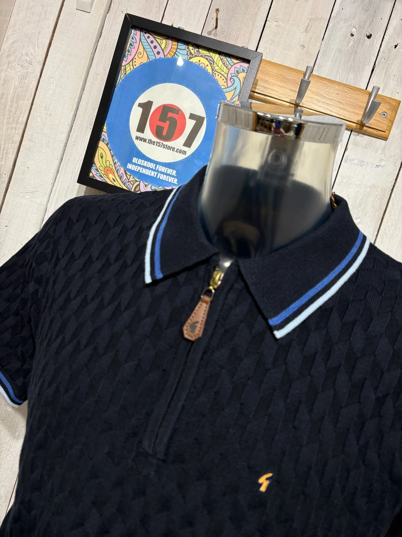 Gabicci Classic Reg Fit Knit Polo - Navy (Royal Tipped) - Image 2