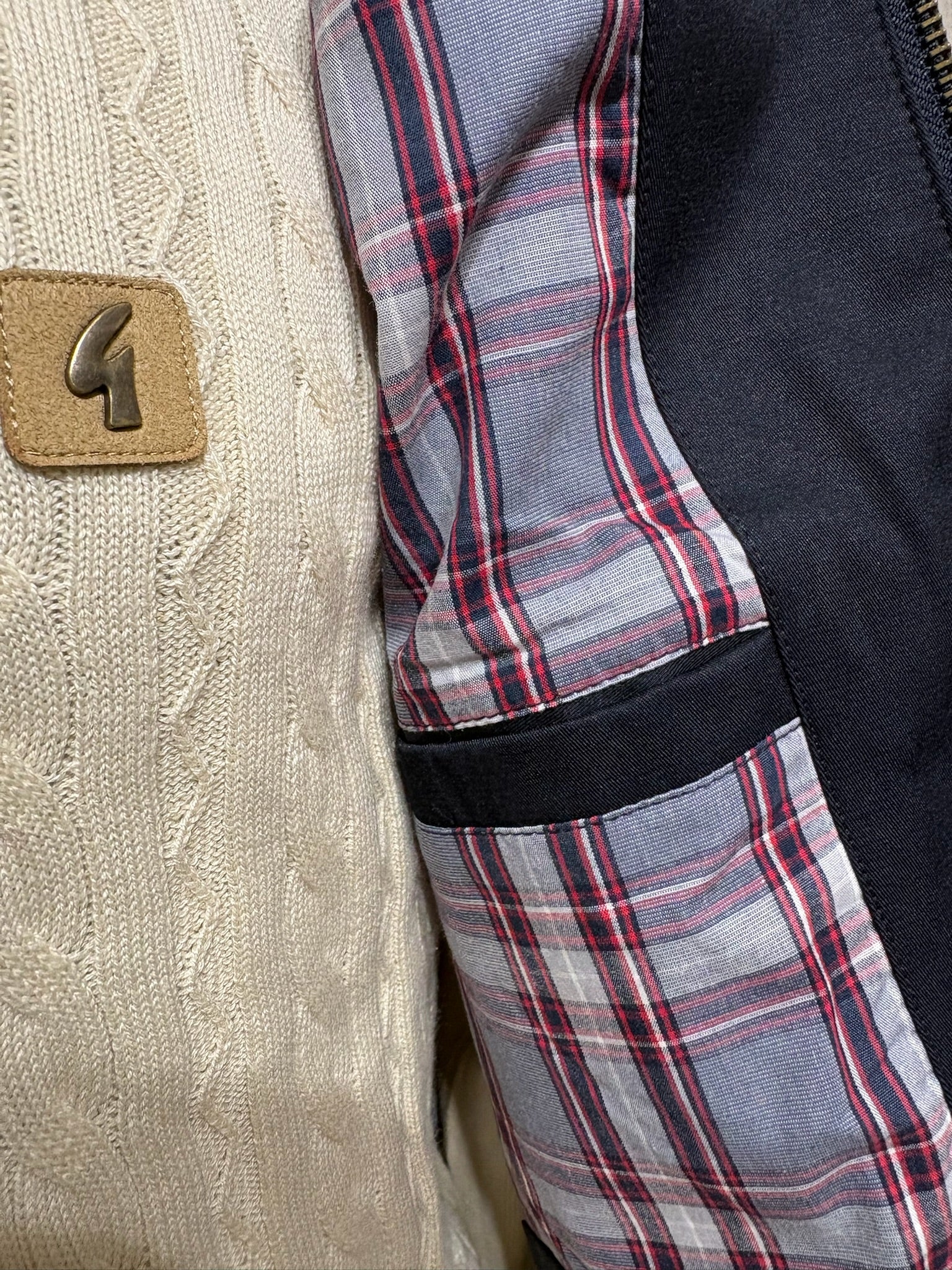 Gabicci Classic Reg Fit Race Stripe Bomber Jacket - Navy - Image 3