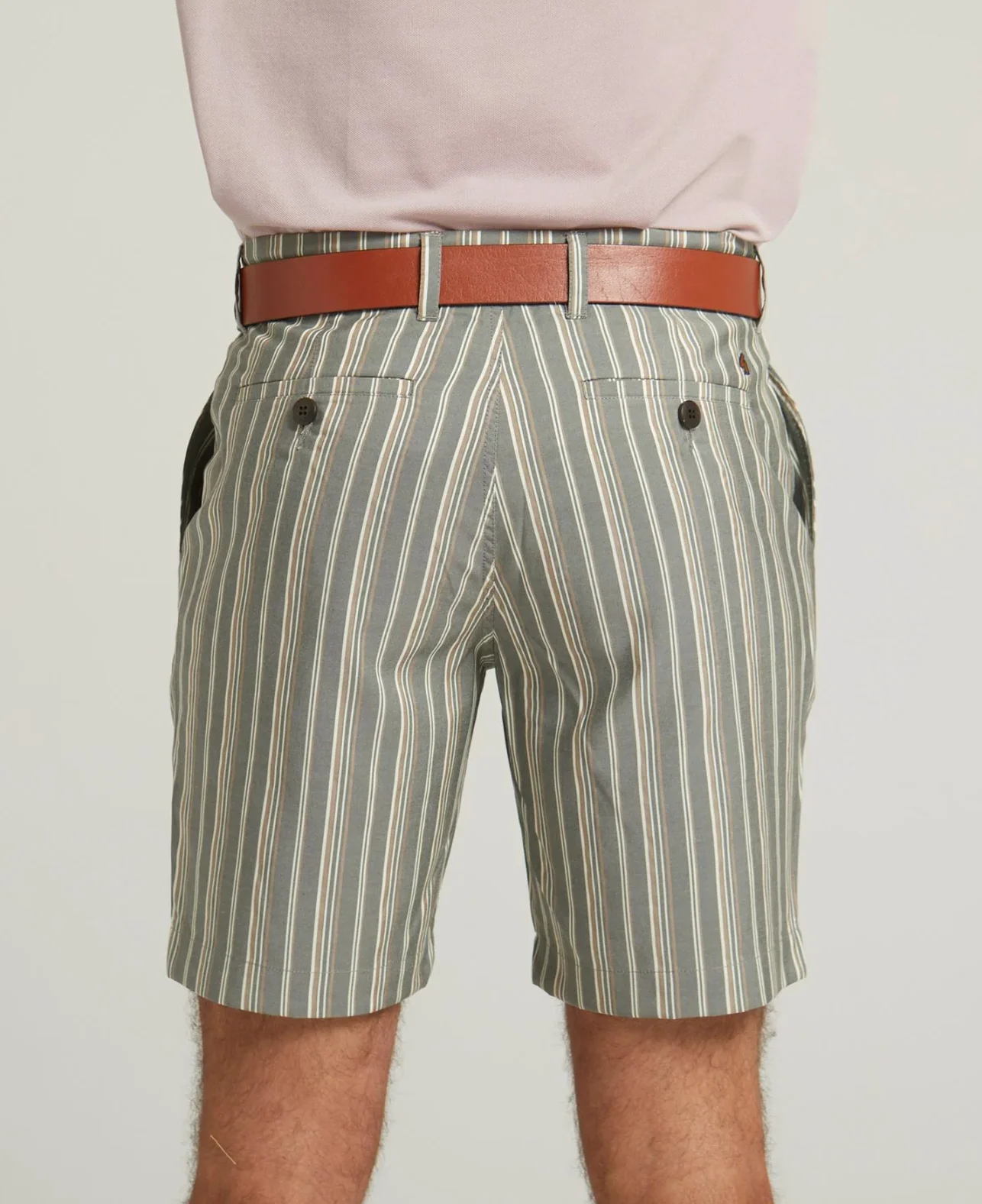 Gabicci Classic Stripe Chino Shorts -2026 - Latte (Reg Fit with Stretch) - Image 2