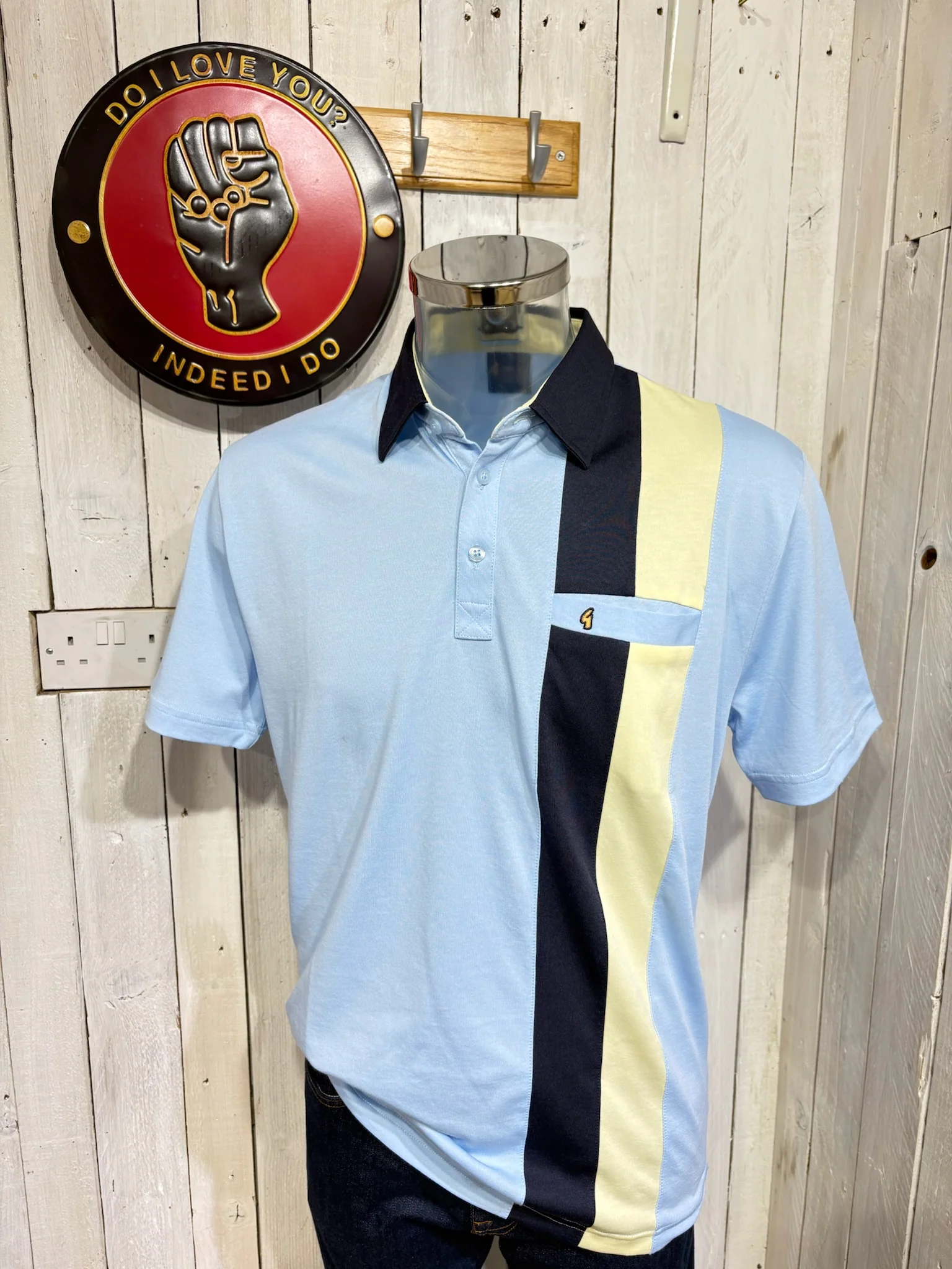 Gabicci Classic X14 Polo - Sky / Lemon
