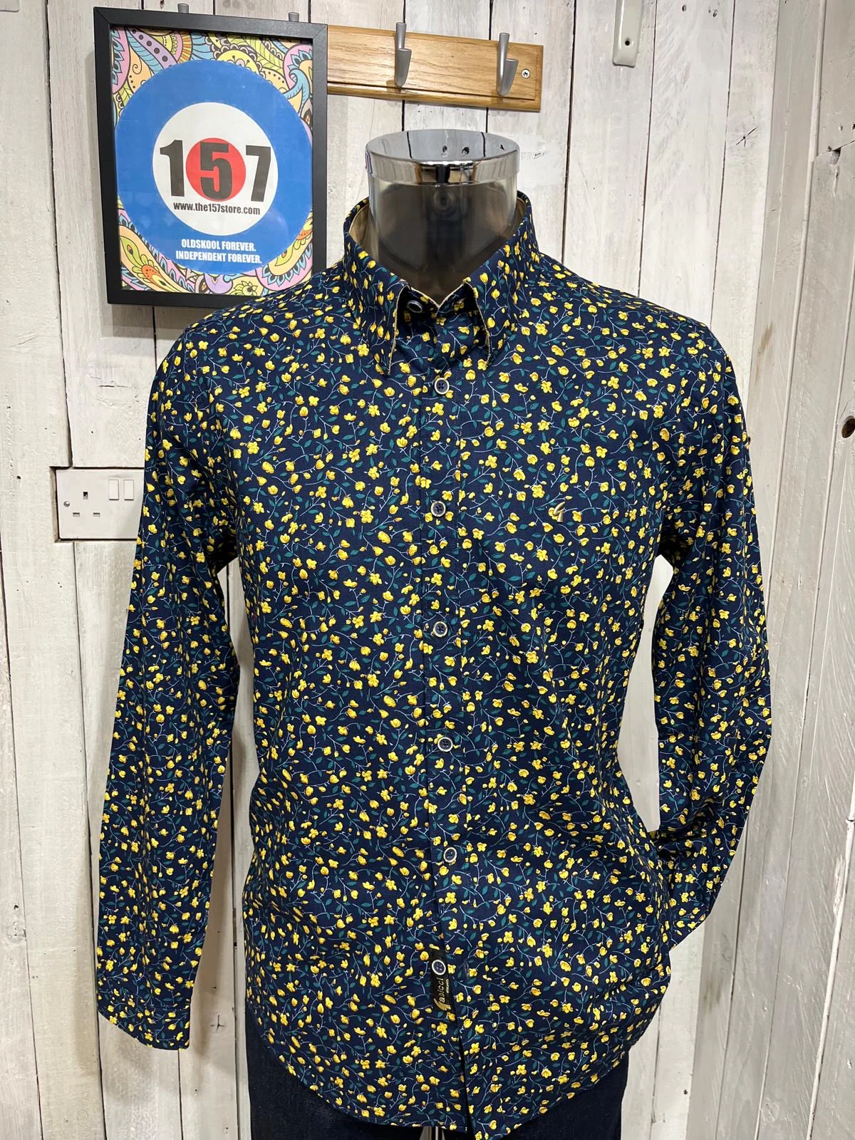 Gabicci Vintage Archie Floral Shirt - Navy - Image 2