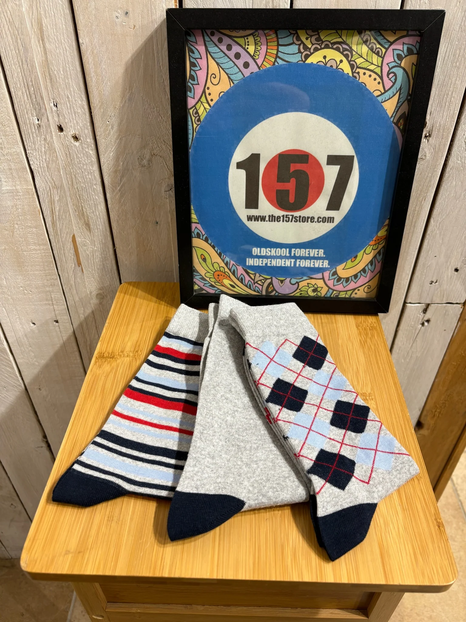 Gabicci Vintage Argyle Diamond Socks - 3 Pack Grey Marl - Image 2