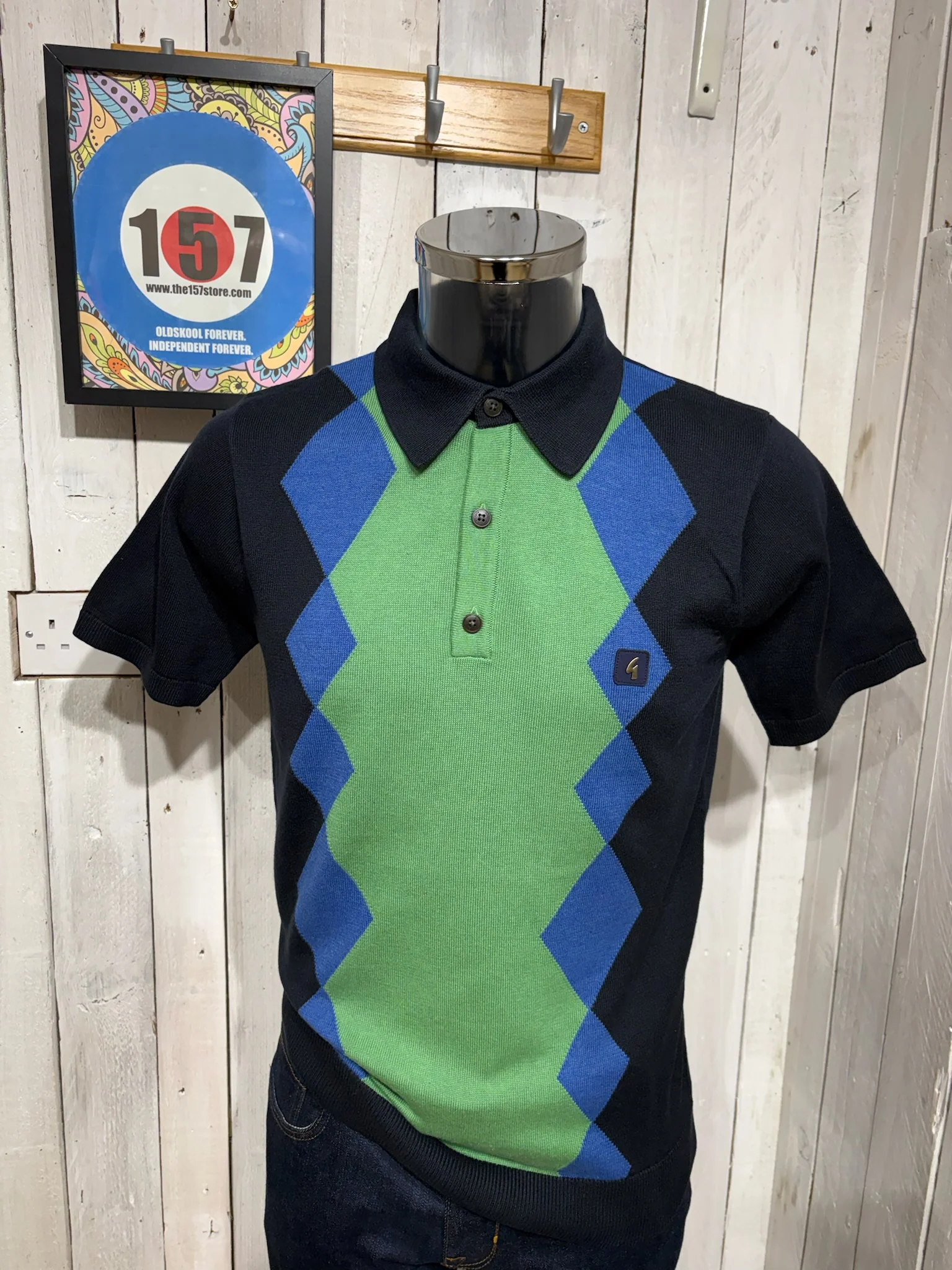 Gabicci Vintage Bond Argyle Knit - Navy