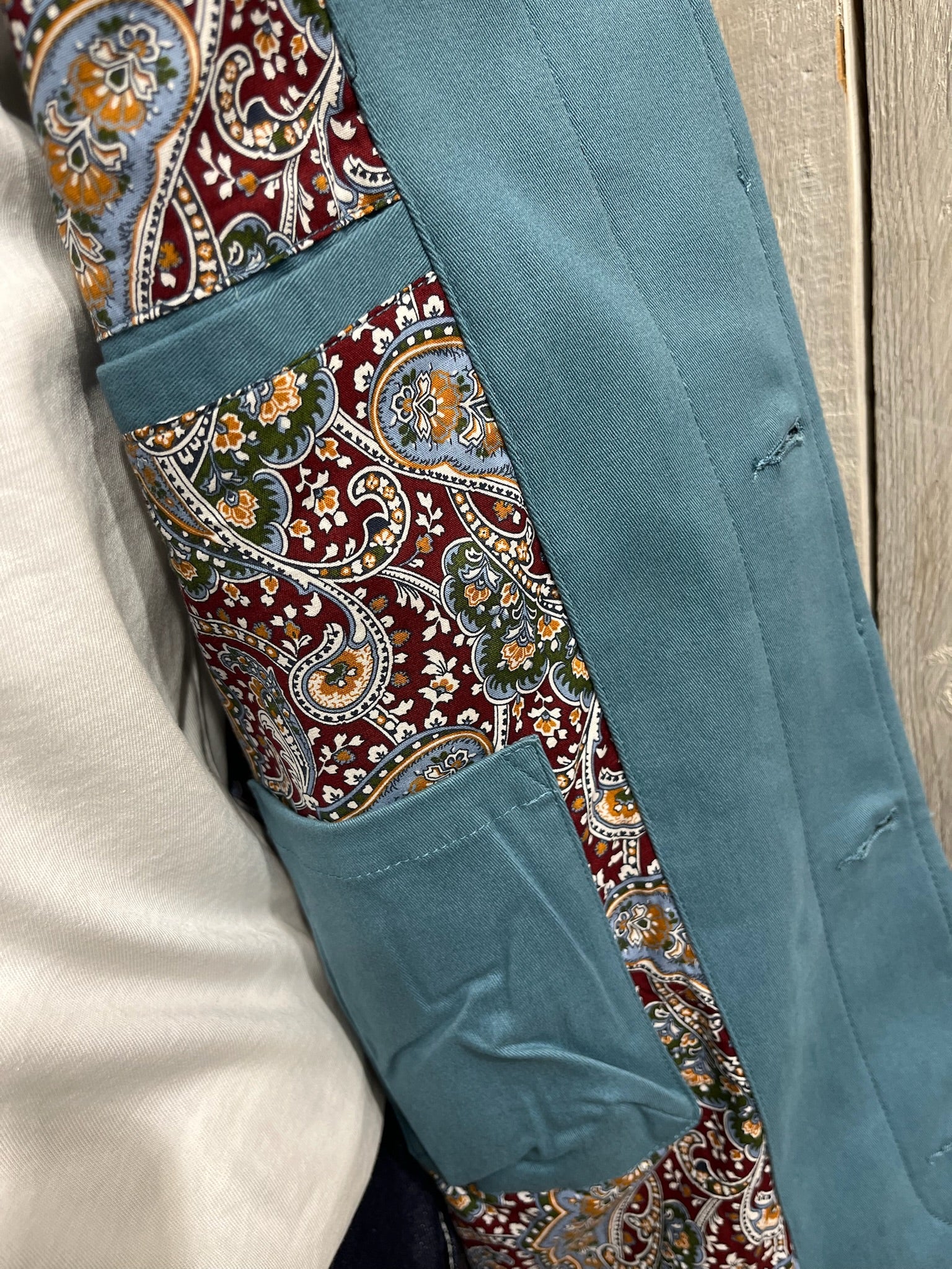 Gabicci Vintage Brushed Cotton Mac - Aqua BLUE - Image 3