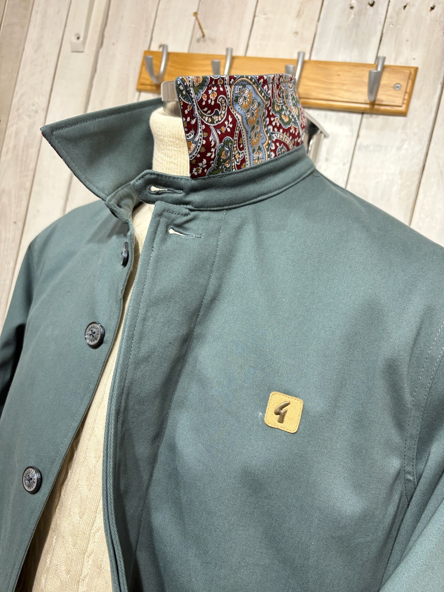 Gabicci Vintage Brushed Cotton Mac - Ivy - Image 2