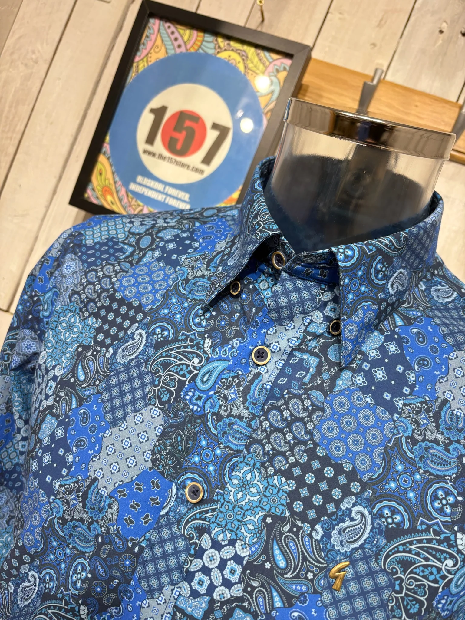 Gabicci Vintage Callum Paisley Shirt - Storm