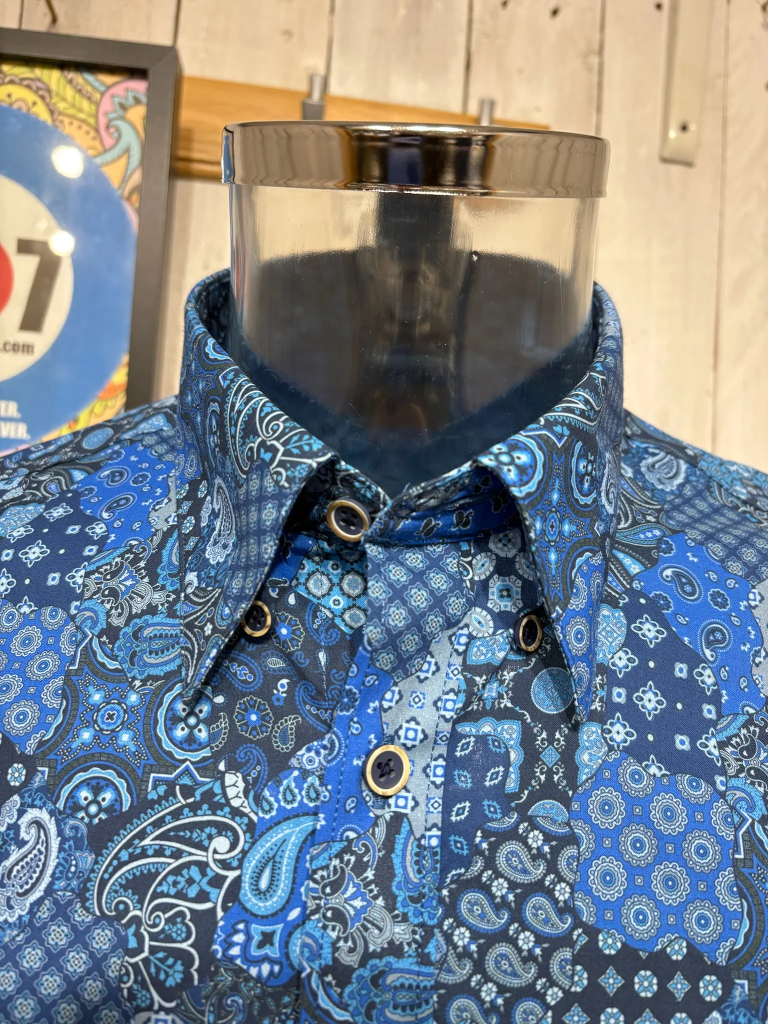 Gabicci Vintage Callum Paisley Shirt - Storm - Image 5