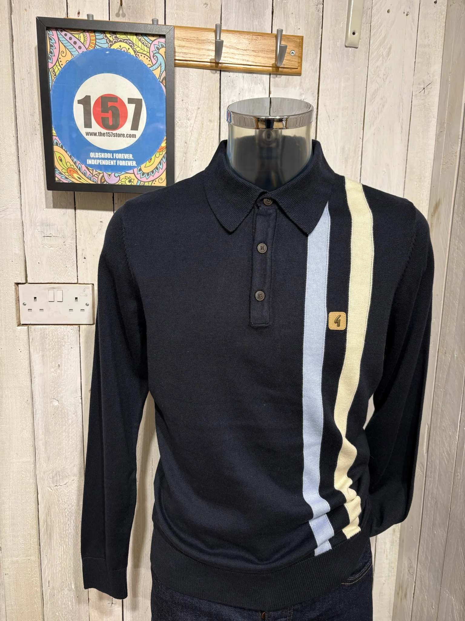 Gabicci Vintage Coltrane Stripe Knit - Navy