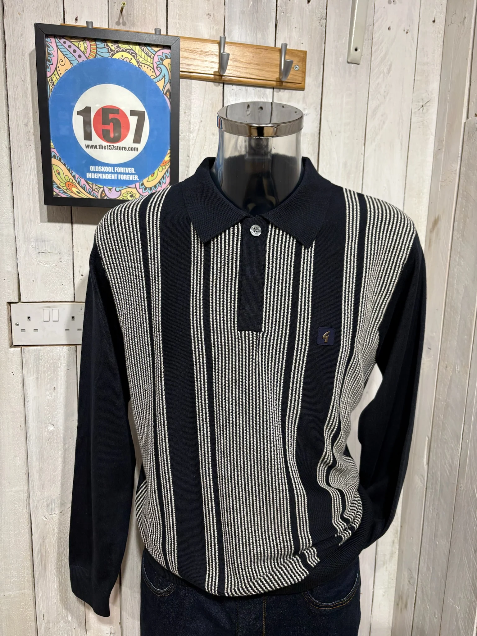 Gabicci Vintage Dante Stripe Knit - Navy
