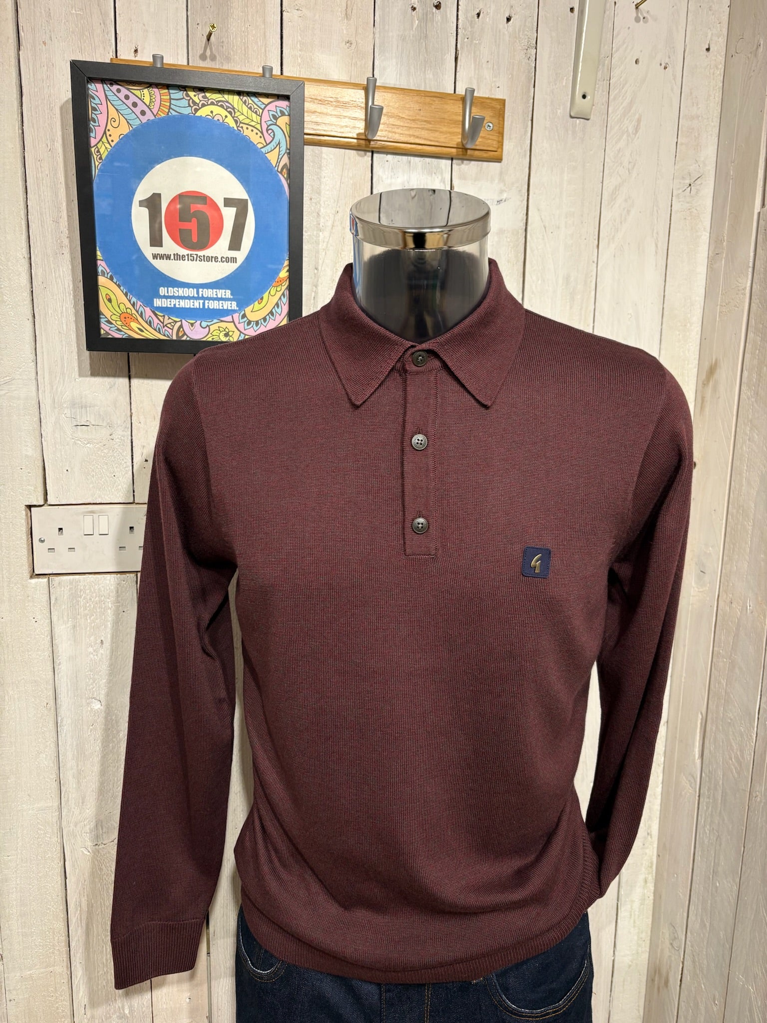 Gabicci Vintage Francesco Long Sleeve Knit - Berry