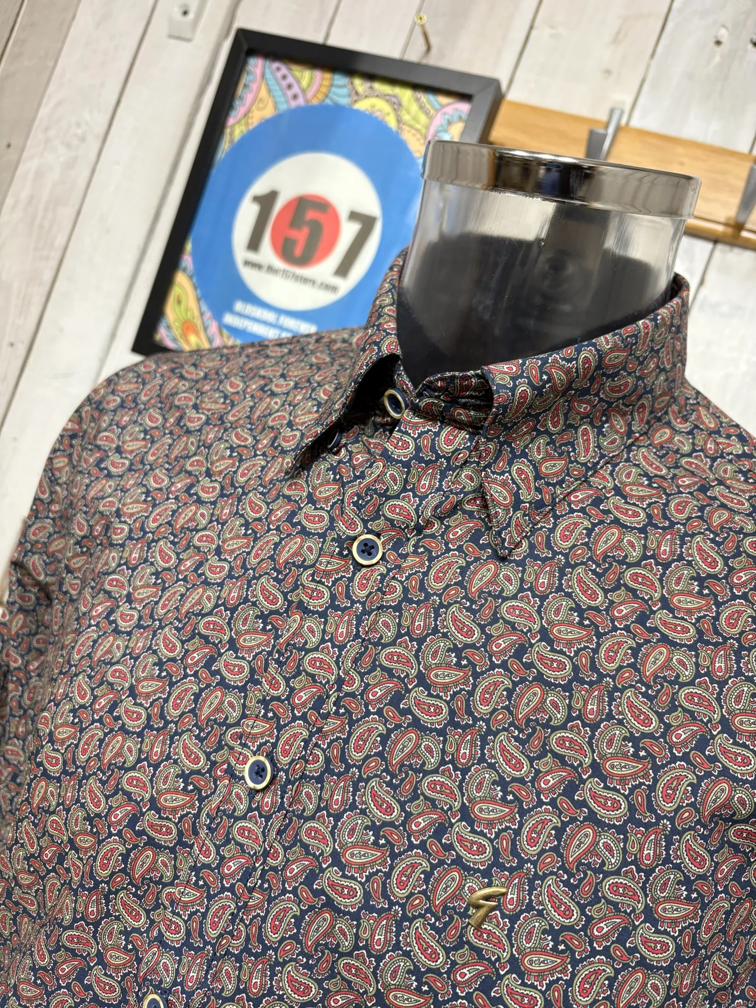 Gabicci Vintage Lachlan Paisley Shirt - Berry