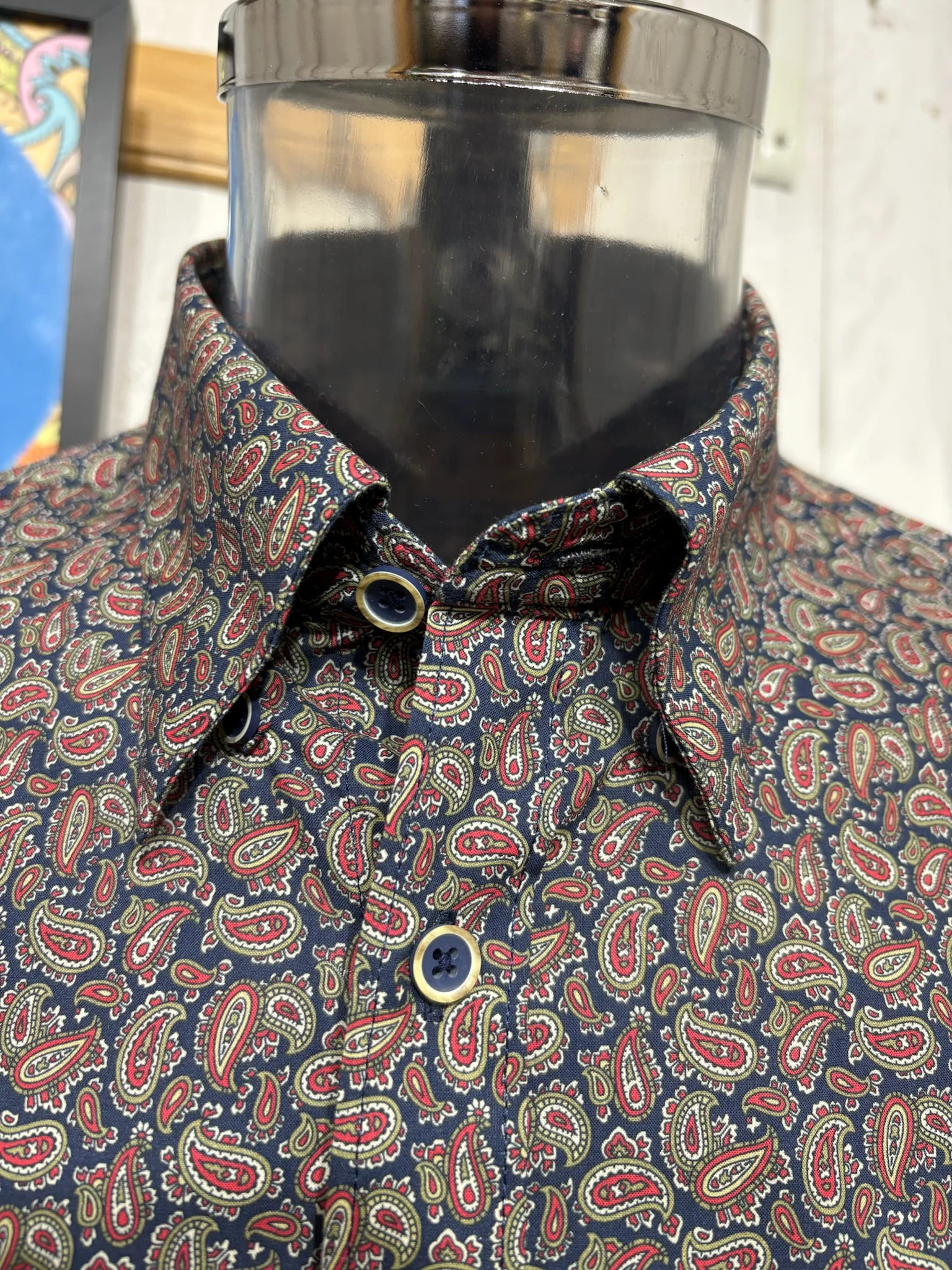 Gabicci Vintage Lachlan Paisley Shirt - Berry - Image 5