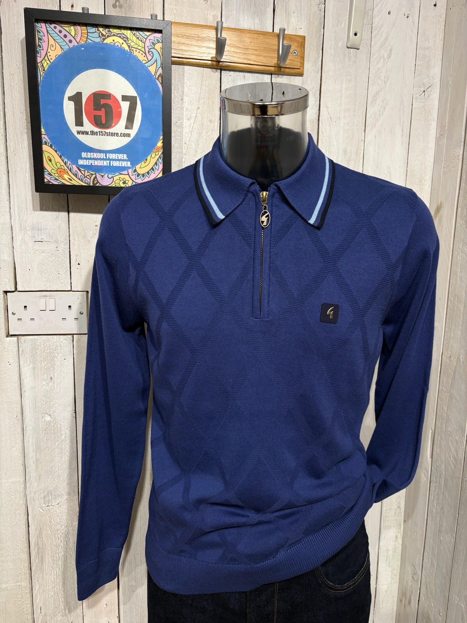 Gabicci Vintage Moore Knit Polo - Atlantic